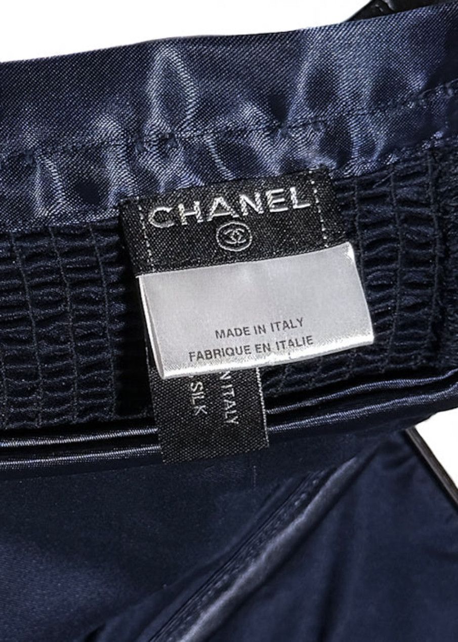 Chanel Chanel C08 Navy Blue Silk Satin Corset Top Size XS / US 0-2 / IT 36-38 - 11 Thumbnail