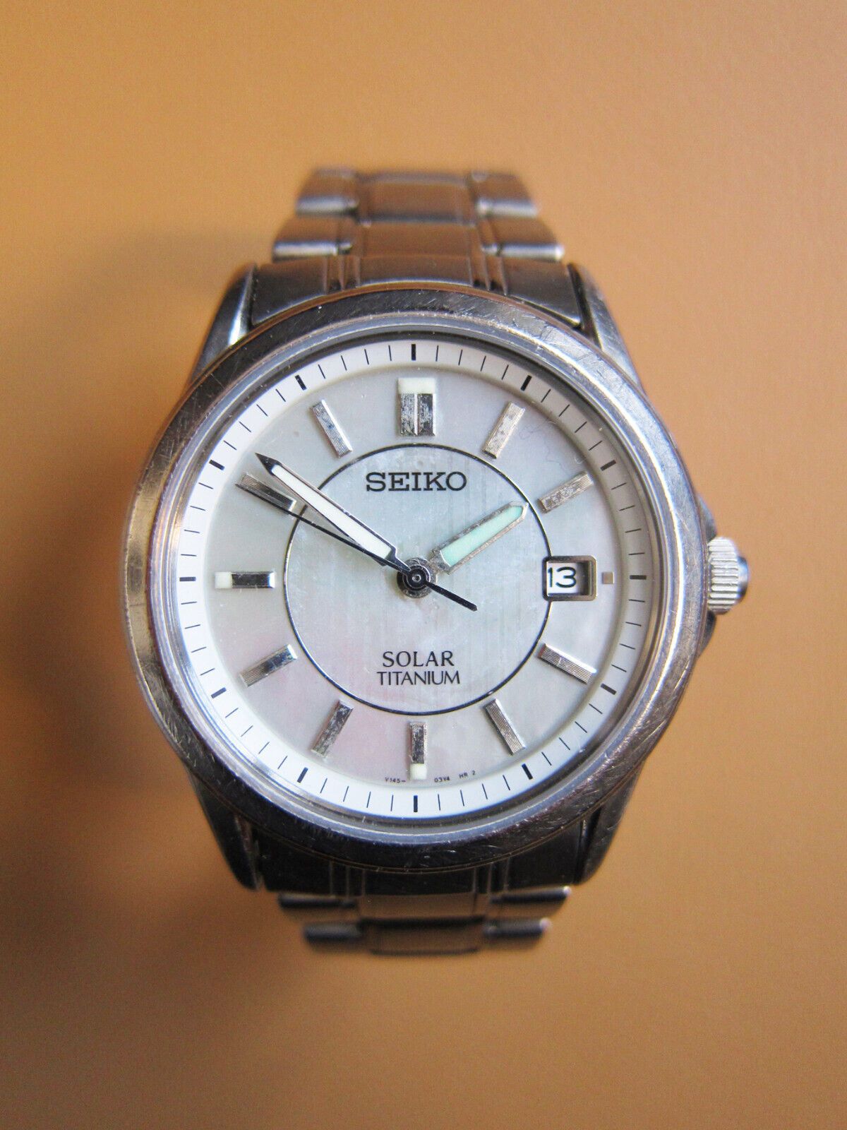 Seiko SEIKO V145-0AZ0 Solar Titanium Men's Watch with Shell Dial Size ONE SIZE - 9 Thumbnail