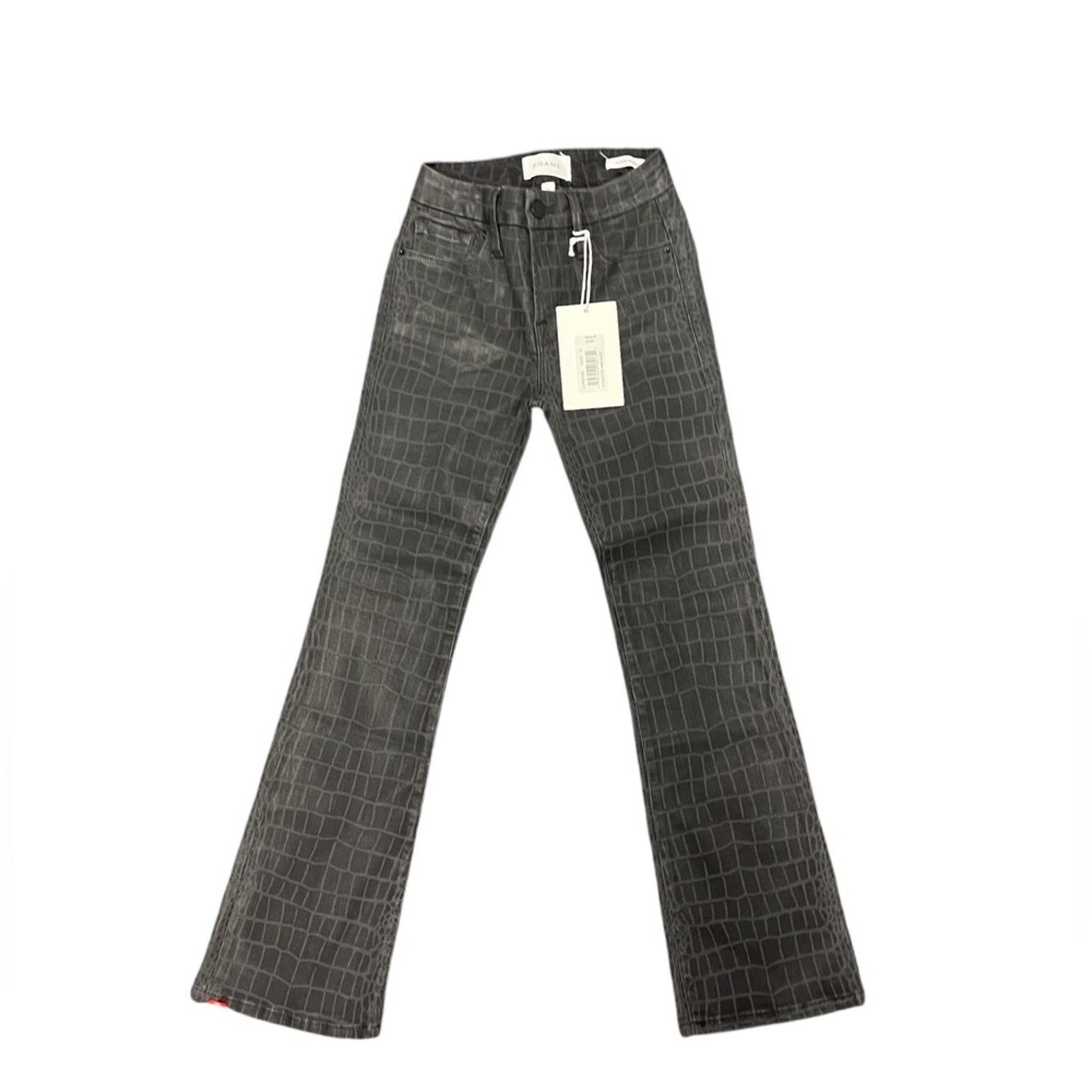 Frame *BNWT* Women’s Frame Le Crop Mini Boot Alligator Print Jeans Size 23" - 1 Thumbnail