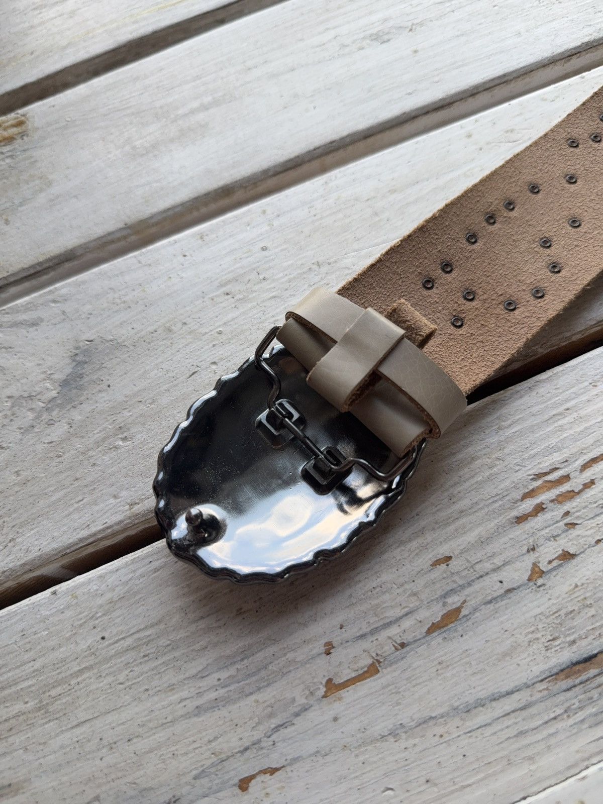 Other Vintage Japanese Leather Punk Emo Rock Goth Y2K Drill belt Size ONE SIZE - 8 Thumbnail