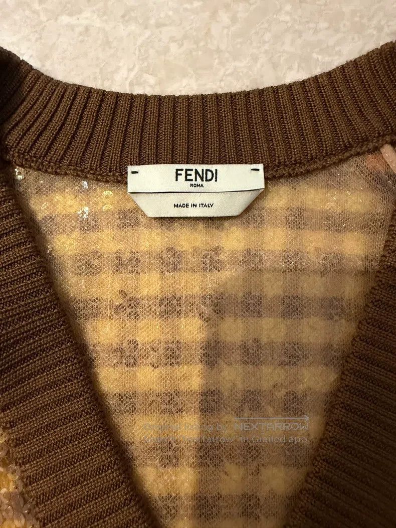Fendi Fendi Yellow Sequin Top Size XXS / US 00 / IT 34 - 3 Thumbnail