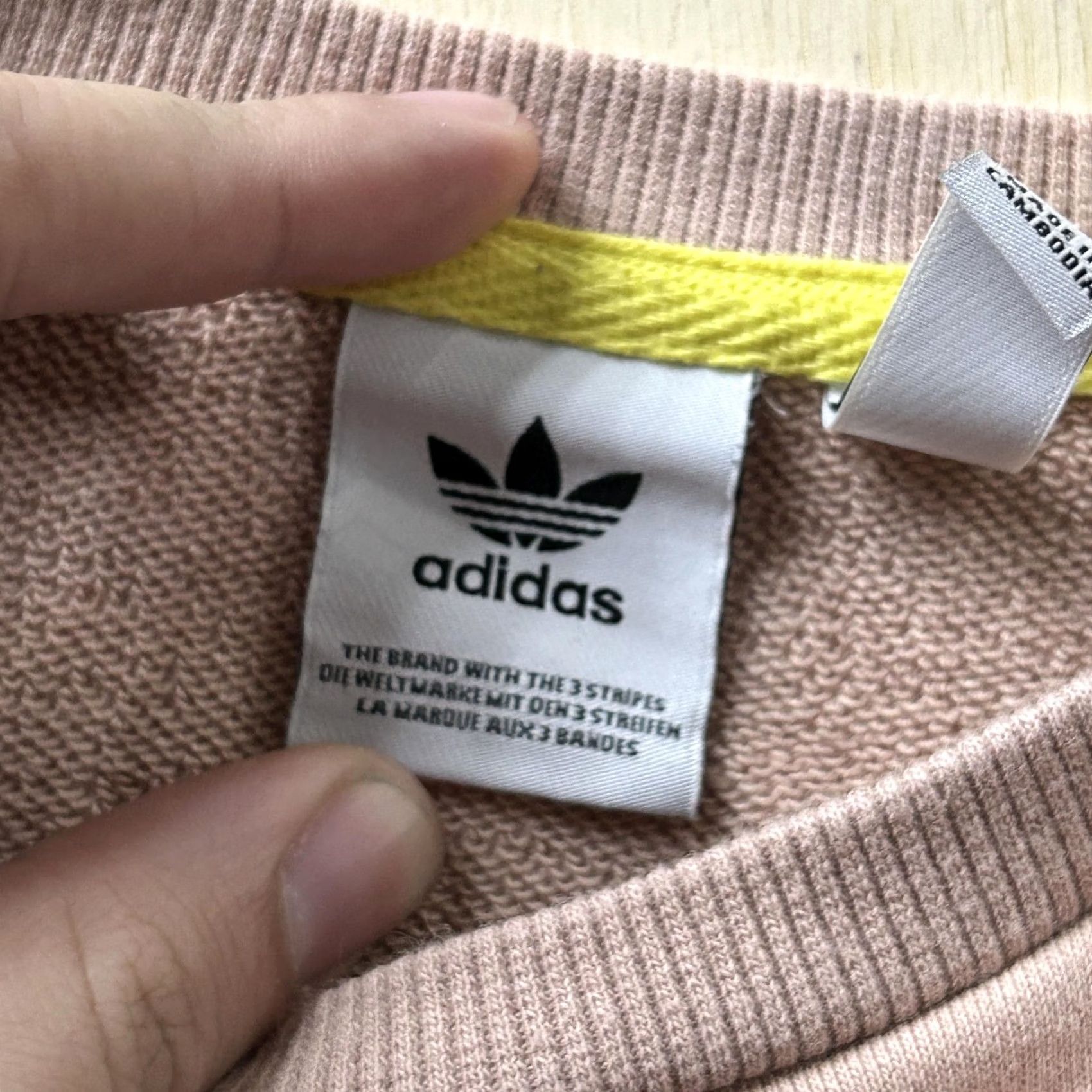 Adidas Adidas Sweatshirt Womens Large Pink Trefoil Logo Cropped Pullover 3 Stripe Size L / US 10 / IT 46 - 2 Thumbnail