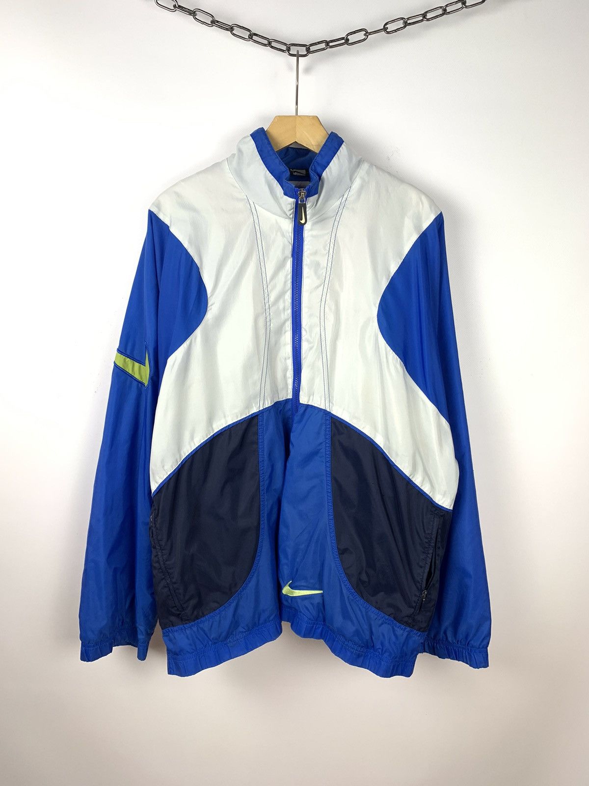 Vintage Nike Vintage Retro Nylon Jacket Big Logo Swoosh Zip 90’s Size US XL / EU 56 / 4 - 1 Thumbnail