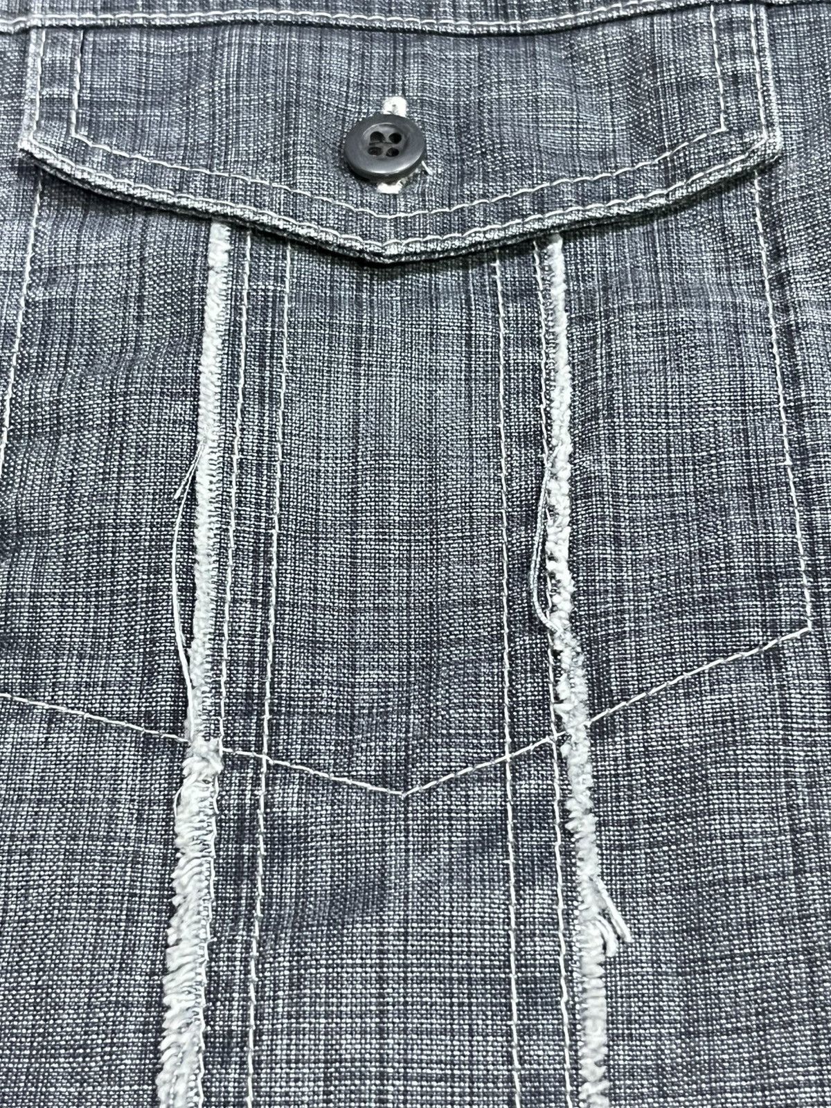 Tornado Mart Vintage TORNADO MART Hard Cotton Frayed Hem Button-up Shirt Size US S / EU 44-46 / 1 - 7 Thumbnail