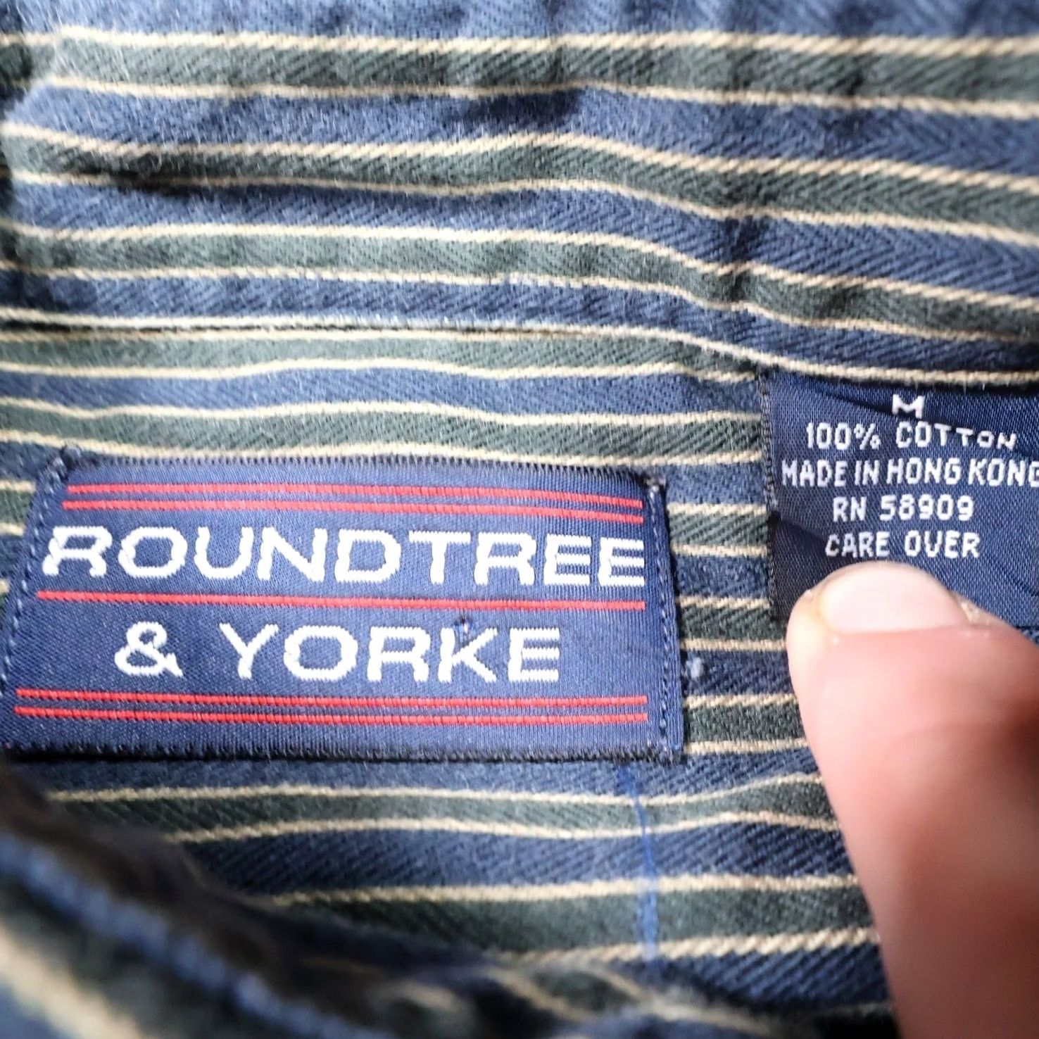 Roundtree & Yorke VINTAGE Roundtree & Yorke Button Up Shirt Mens Medium Green Striped Size US M / EU 48-50 / 2 - 5 Thumbnail