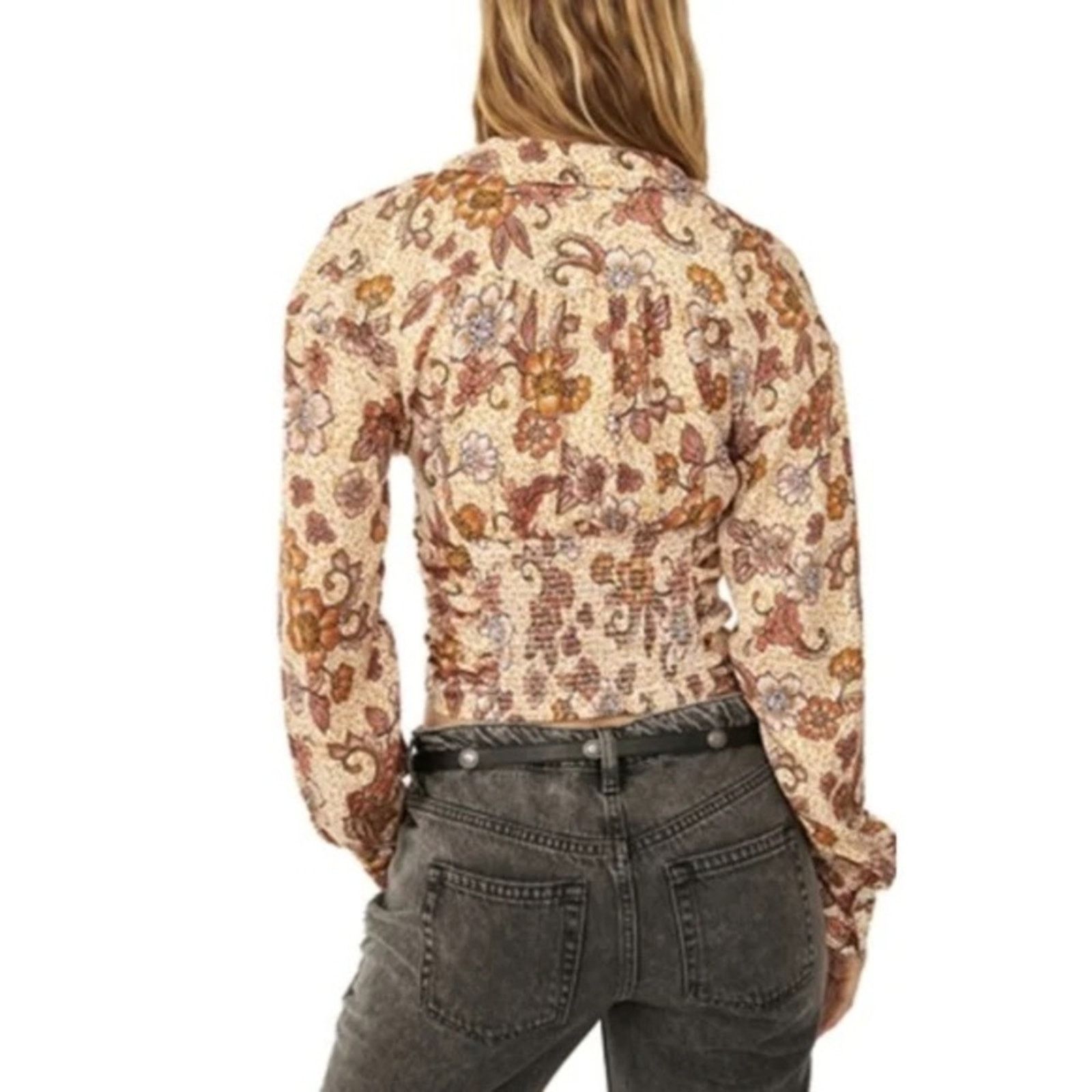 Free People Free People I Got You Long Sleeve Floral Crop Top Womens XS Size XS / US 0-2 / IT 36-38 - 2 Thumbnail