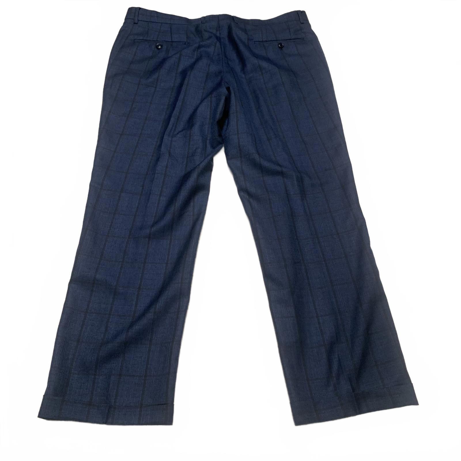 Other Alberto Cardinali Men's 42R x 30.5L Navy Plaid Pants Size 50R - 7 Thumbnail