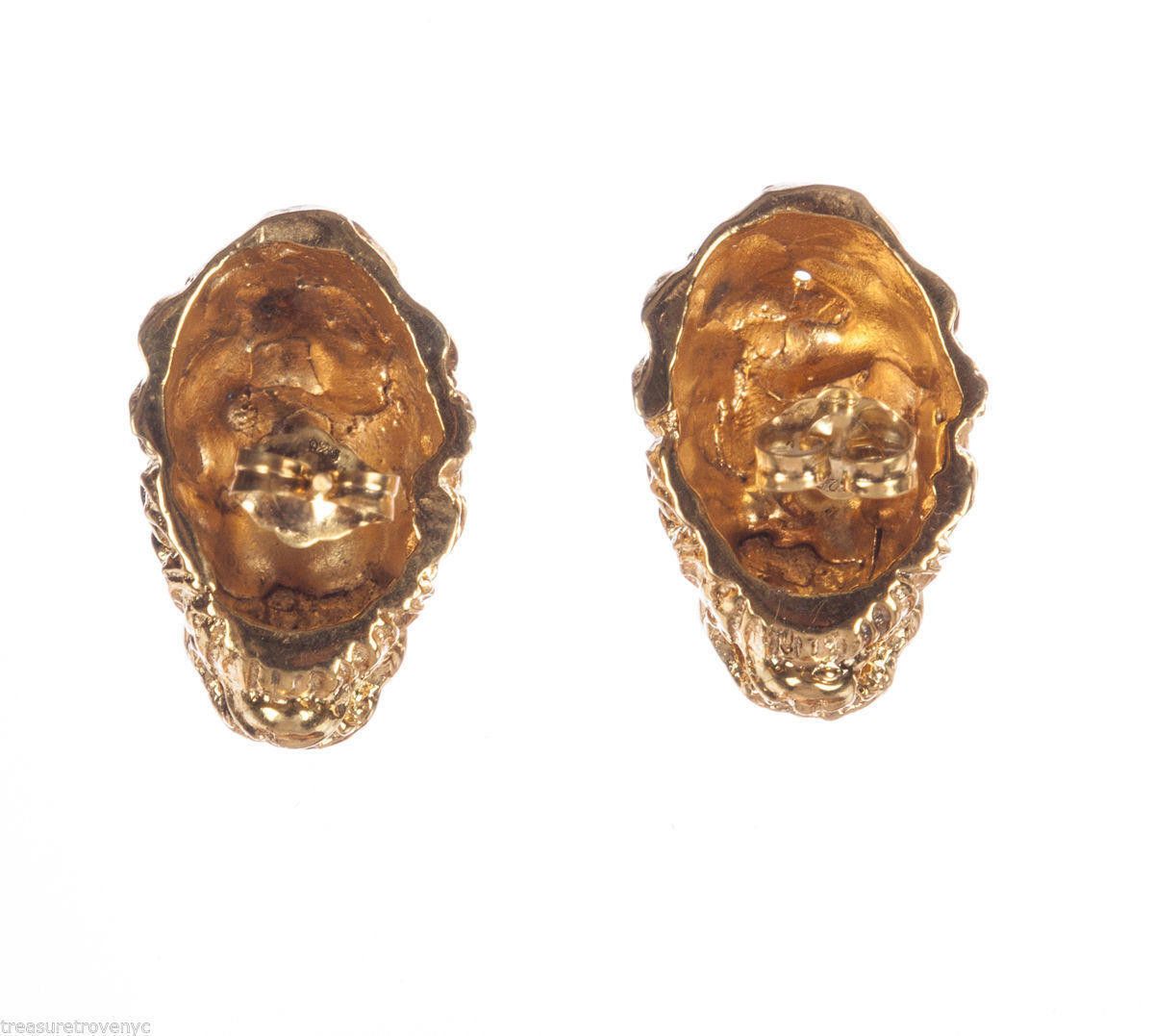 Designer 18 kt Gold Plated Brass Etruscan Lion Earrings Alberto Juan Size ONE SIZE - 5 Thumbnail