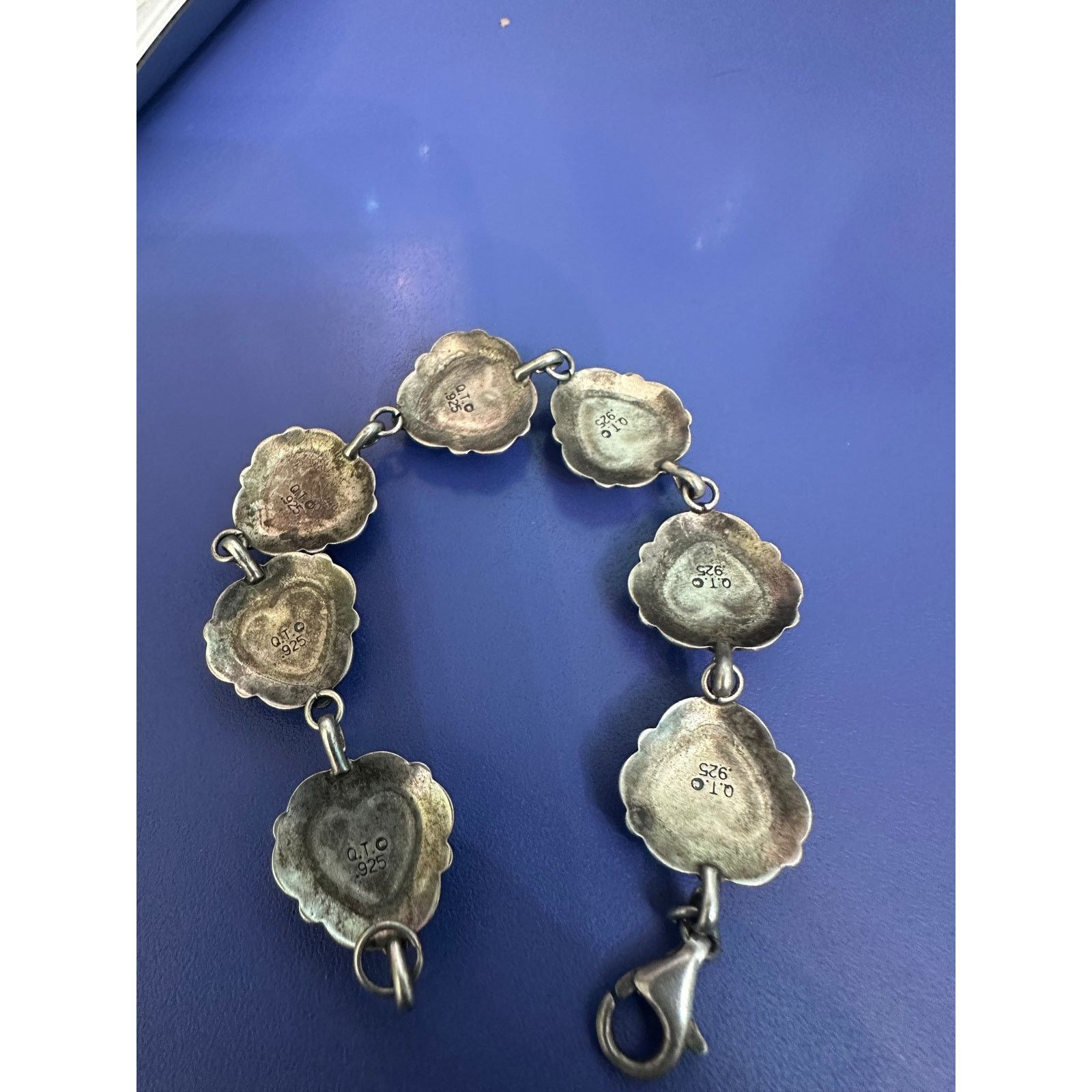 Vintage VINTAGE MULTI GEMSTONE STERLING SILVER HEART BRACELET Size ONE SIZE - 9 Thumbnail