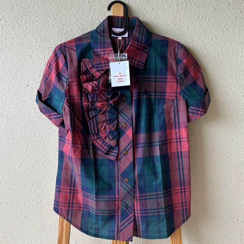 Vivienne Westwood Vivienne Westwood size2 Red checkered ruffled shirt Size M / US 6-8 / IT 42-44 - 2 Thumbnail