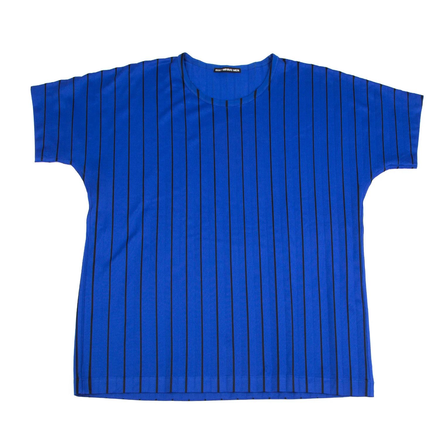Issey Miyake Pleats Stripe T-Shirt in Blue Size 4 Size US XL / EU 56 / 4 - 1 Thumbnail