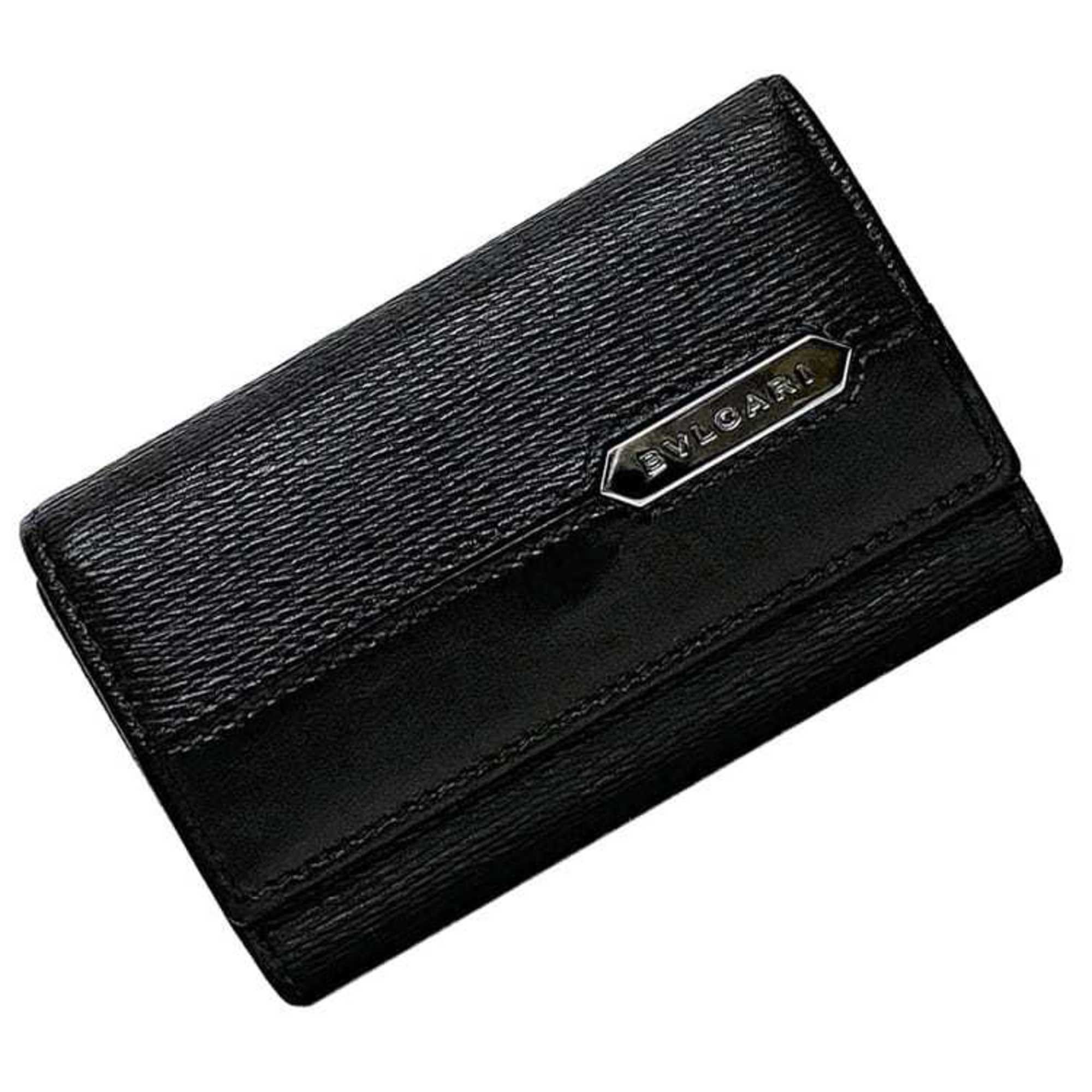 Bvlgari BVLGARI 6-ring key case ec-22463 Black 280887 Leather EL C18 286298 Key holder color Men's Size ONE SIZE - 1 Thumbnail