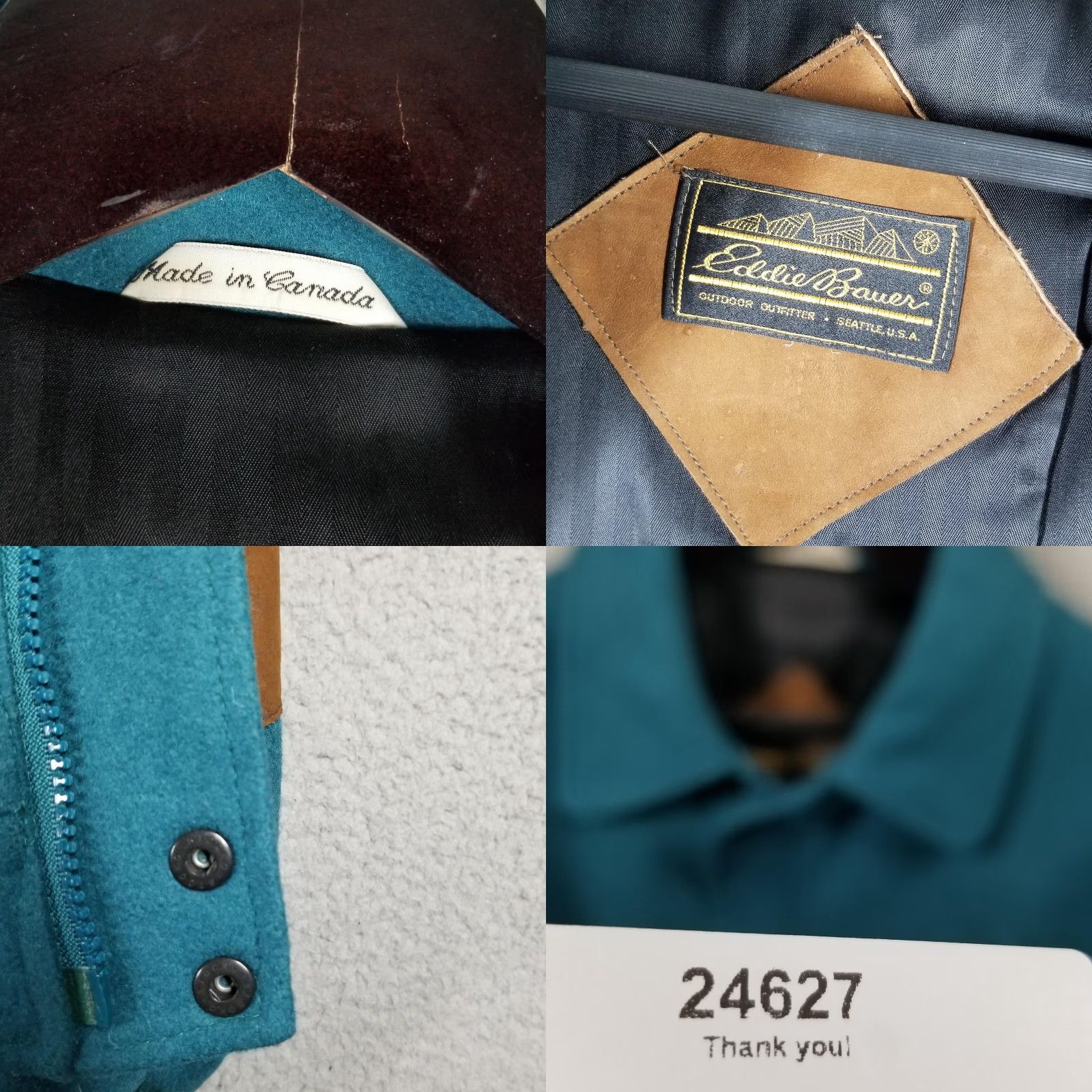 Eddie Bauer VINTAGE Eddie Bauer Jacket Mens M Teal Wool Blend Bomber 1990s Casual Mens Size US M / EU 48-50 / 2 - 8 Thumbnail