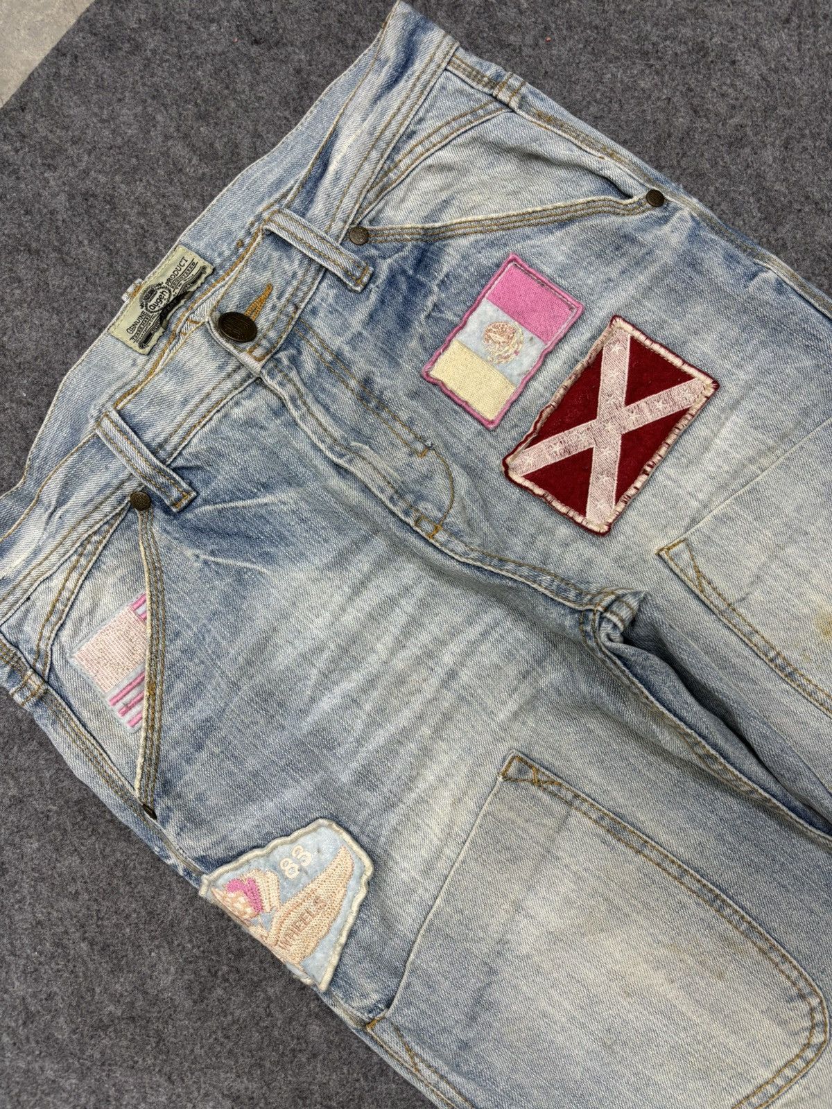 Japanese Brand 💥Insane Style Patches X Shots Distressed MPocket Denim F663 Size US 32 / EU 48 - 11 Thumbnail