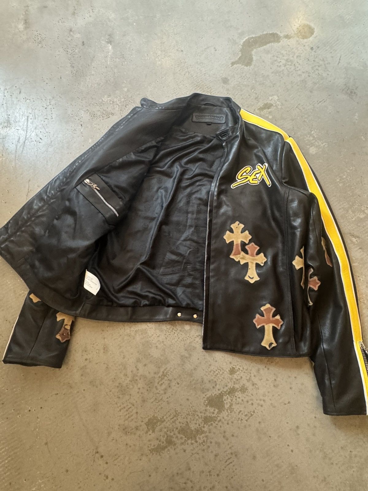 Chrome Hearts Chrome Hearts Sex Records Leather Racing Jacket Size US XL / EU 56 / 4 - 7 Thumbnail