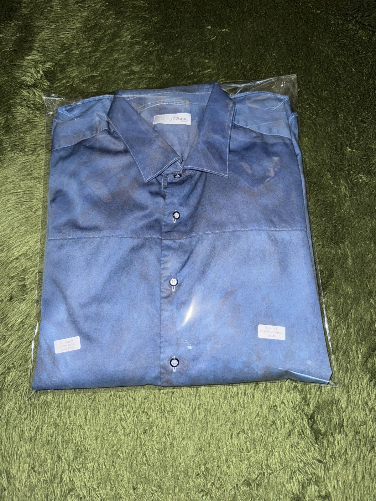 S.T. Dupont S.T. Dupont Classic Natural Indigo-Dyed Cotton Shirt Size US L / EU 52-54 / 3 - 11 Thumbnail