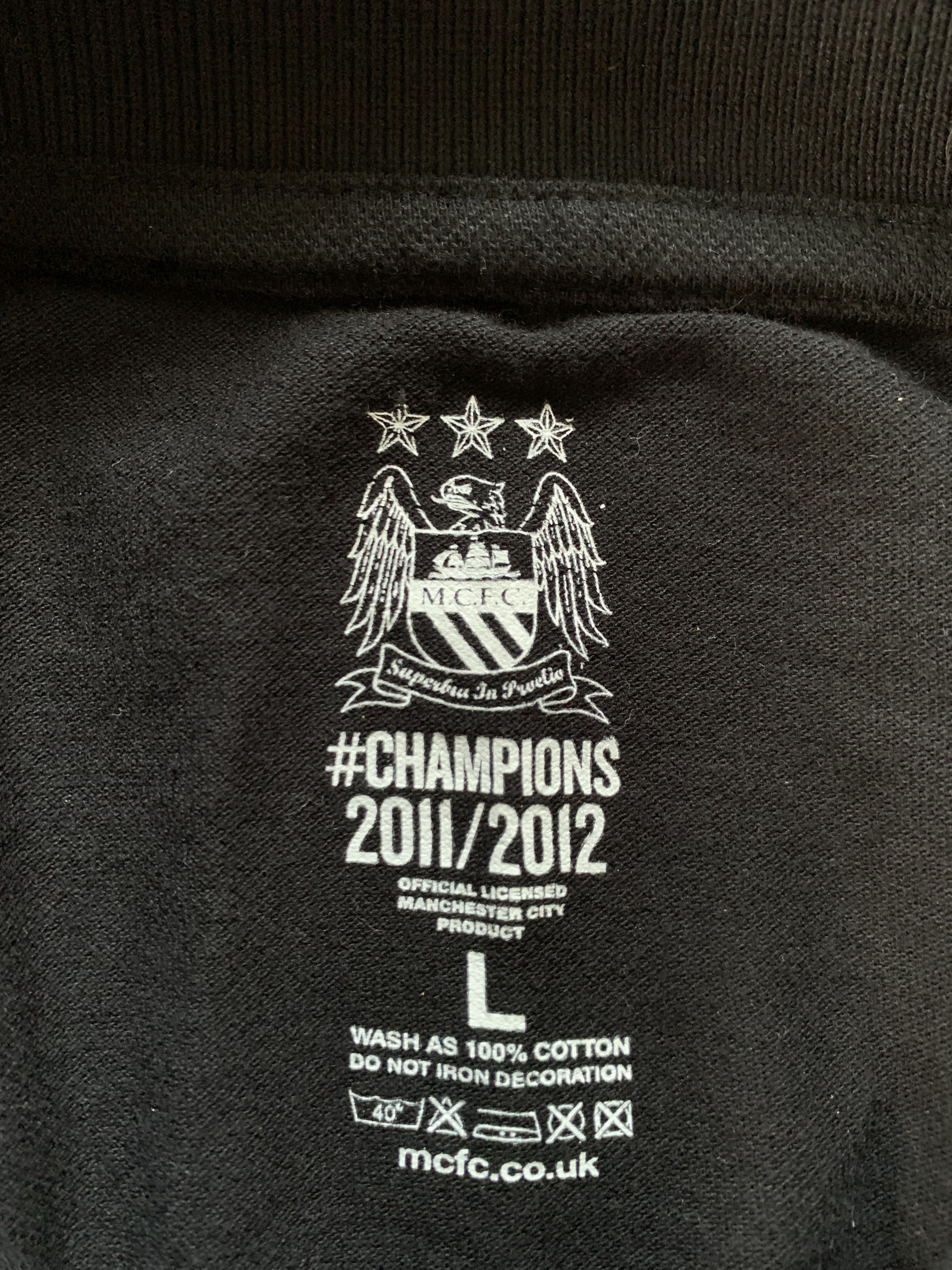Other Manchester City 2011 Black Cotton Polo T Shirt Size US L / EU 52-54 / 3 - 6 Thumbnail