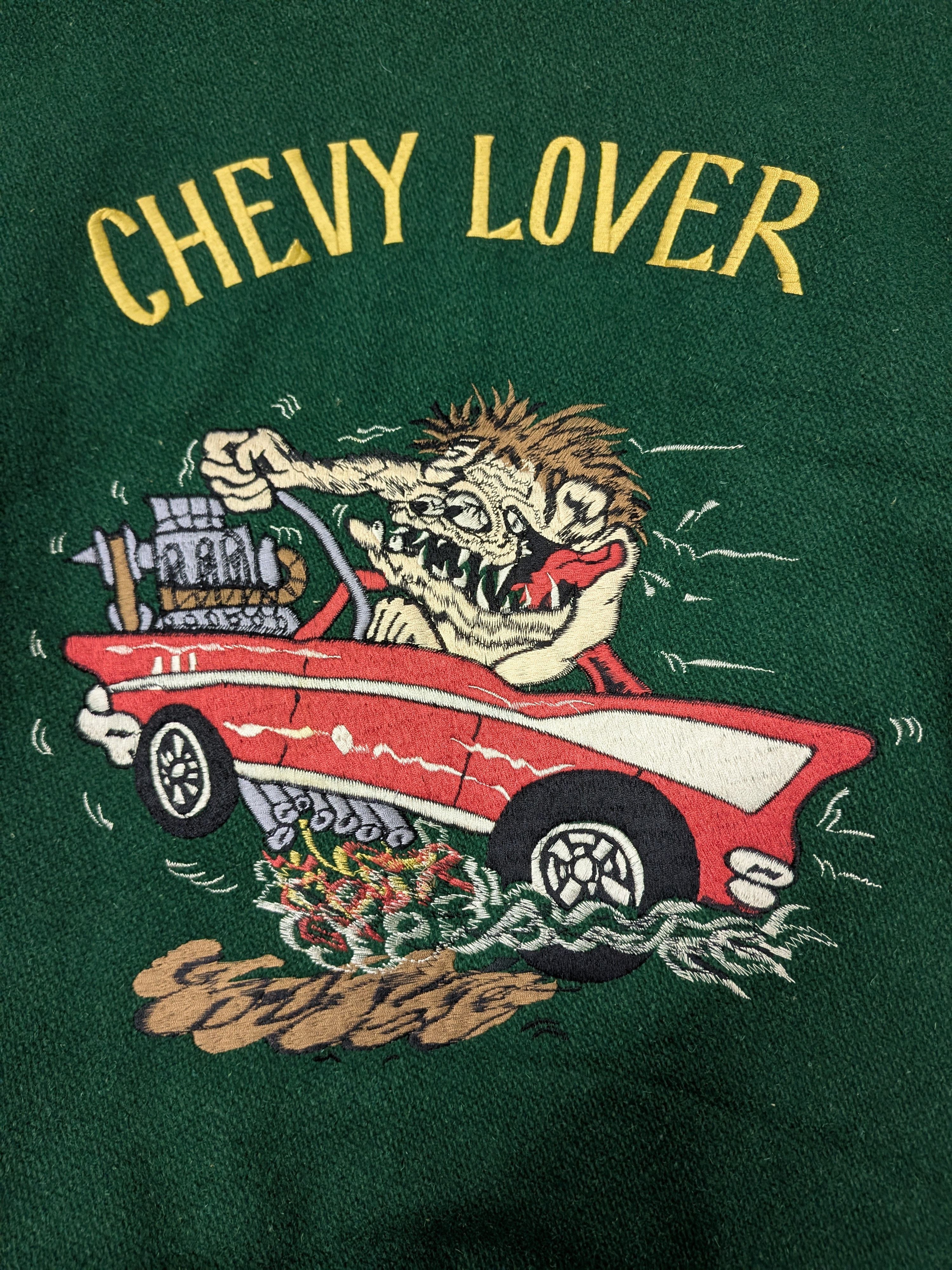 Sugar Cane × Whitesville Melton Wool Chevy Lover Varsity Jacket Size US L / EU 52-54 / 3 - 6 Thumbnail