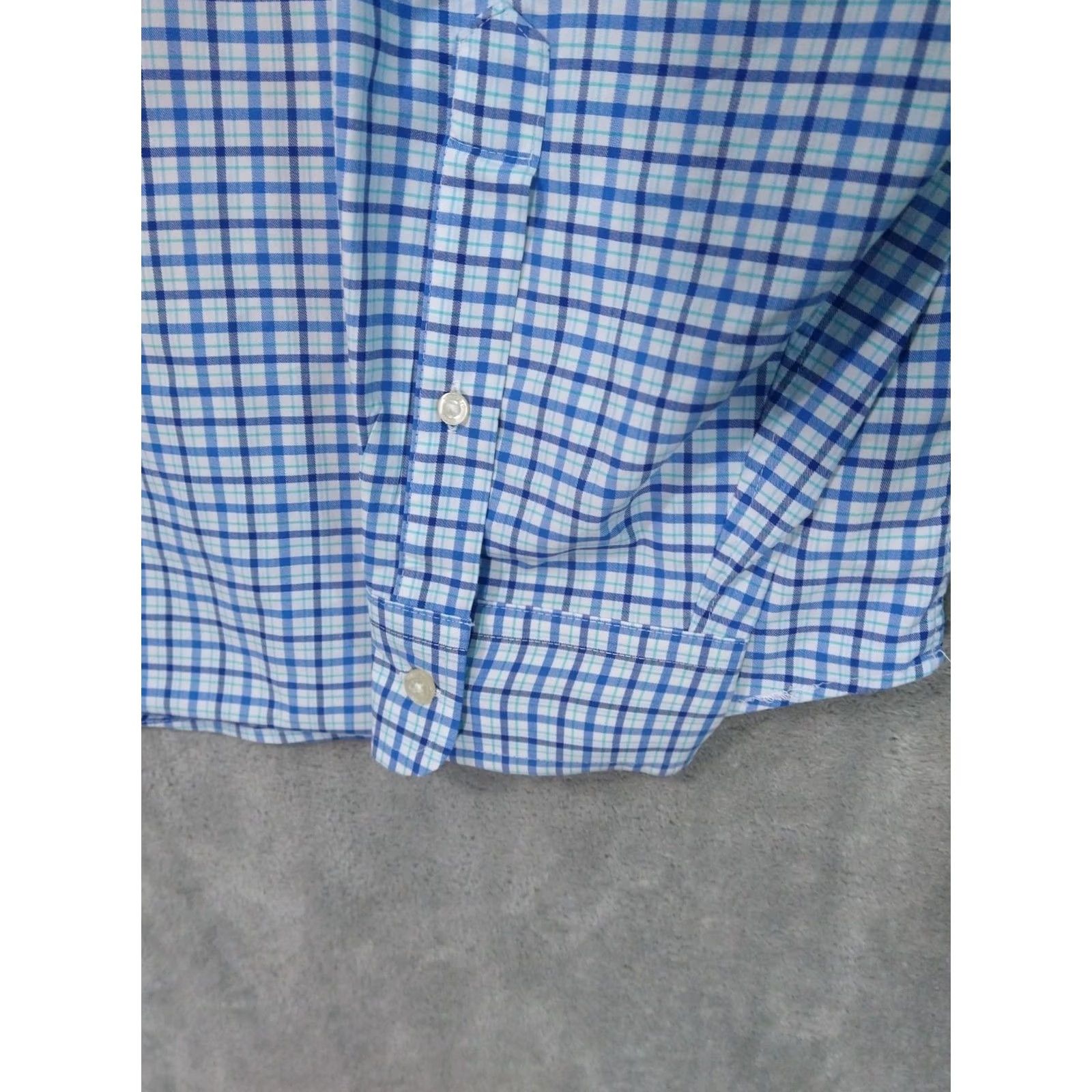 Vineyard Vines Vineyard Vines Shirt Mens XL Blue Plaid On The Go Performance Long Sleeve Button-Up Collared Casual All Seasons Pockets 50in Chest Mens Size US XL / EU 56 / 4 - 3 Thumbnail