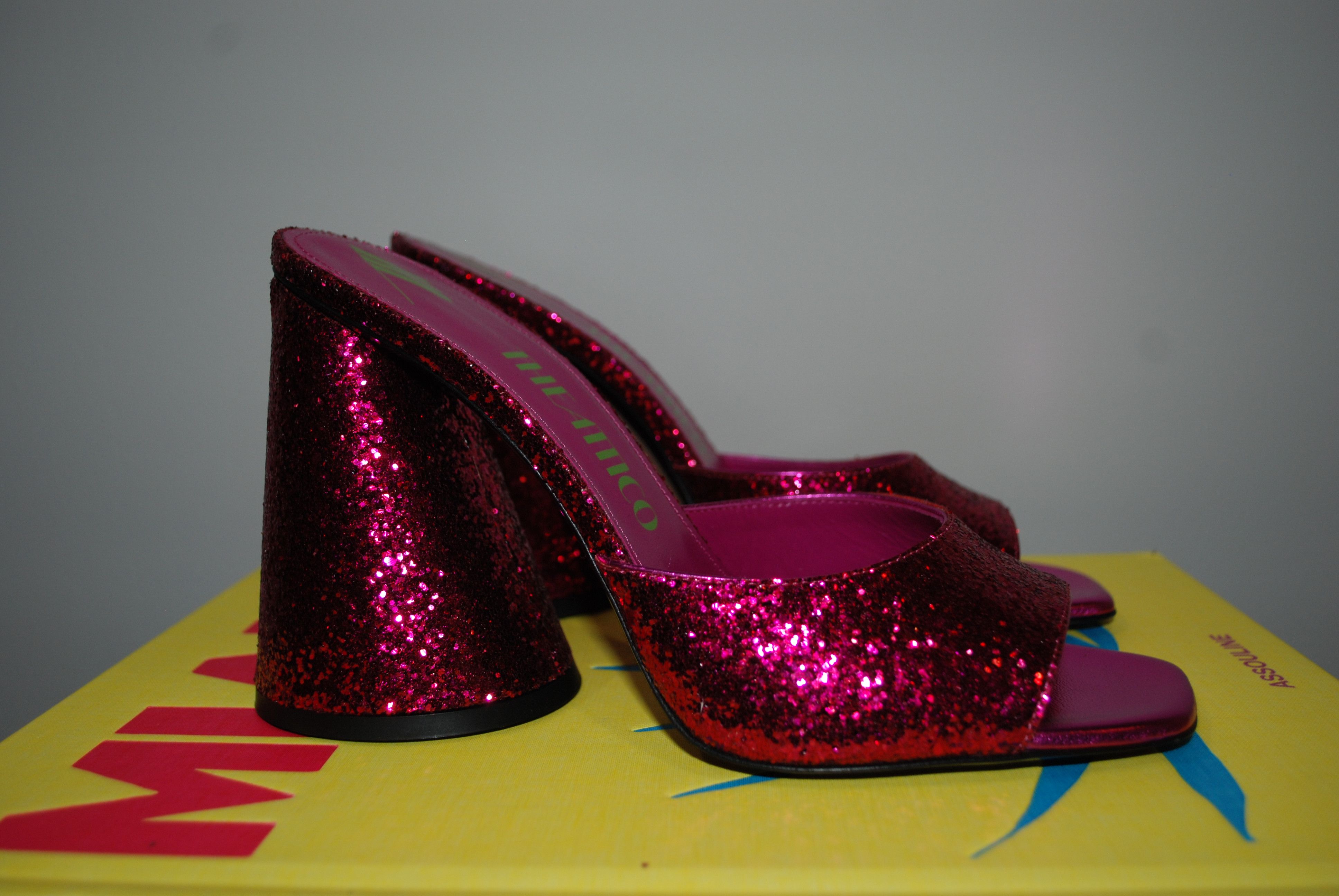 The Attico The Attico Devon Mule in Fuchsia Color Glitter Size US 10 / IT 40 - 5 Thumbnail