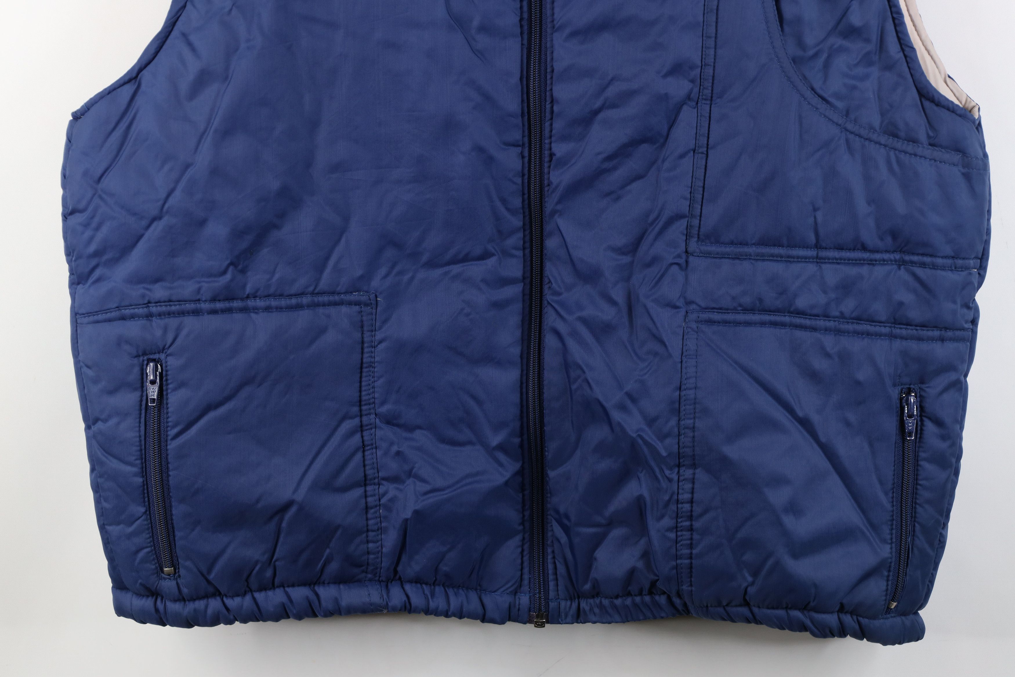 Vintage Vintage 70s Streetwear Full Zip Puffer Vest Jacket Blue Size US XL / EU 56 / 4 - 3 Thumbnail