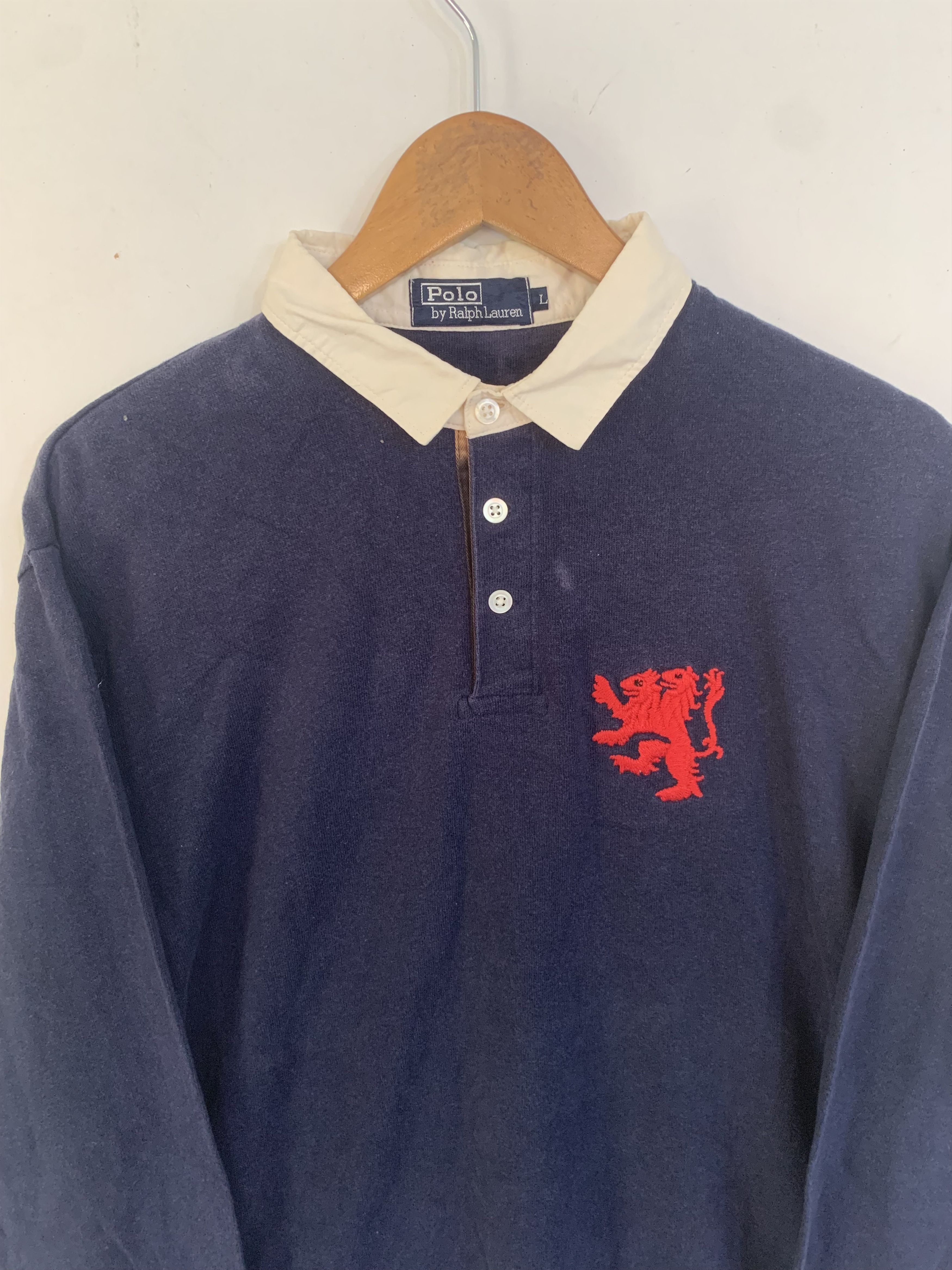 Polo Ralph Lauren Vintage Ralph Lauren Long Sleeve Navy Button Up Colar Shirt Size US M / EU 48-50 / 2 - 4 Thumbnail