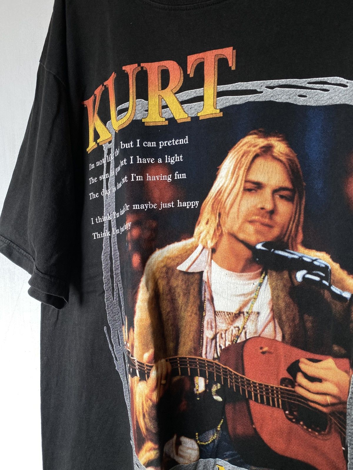 Band Tees × Vintage Vintage Kurt Cobain Mtv Unplugged Tshirt Boot 90s Size US XL / EU 56 / 4 - 6 Thumbnail