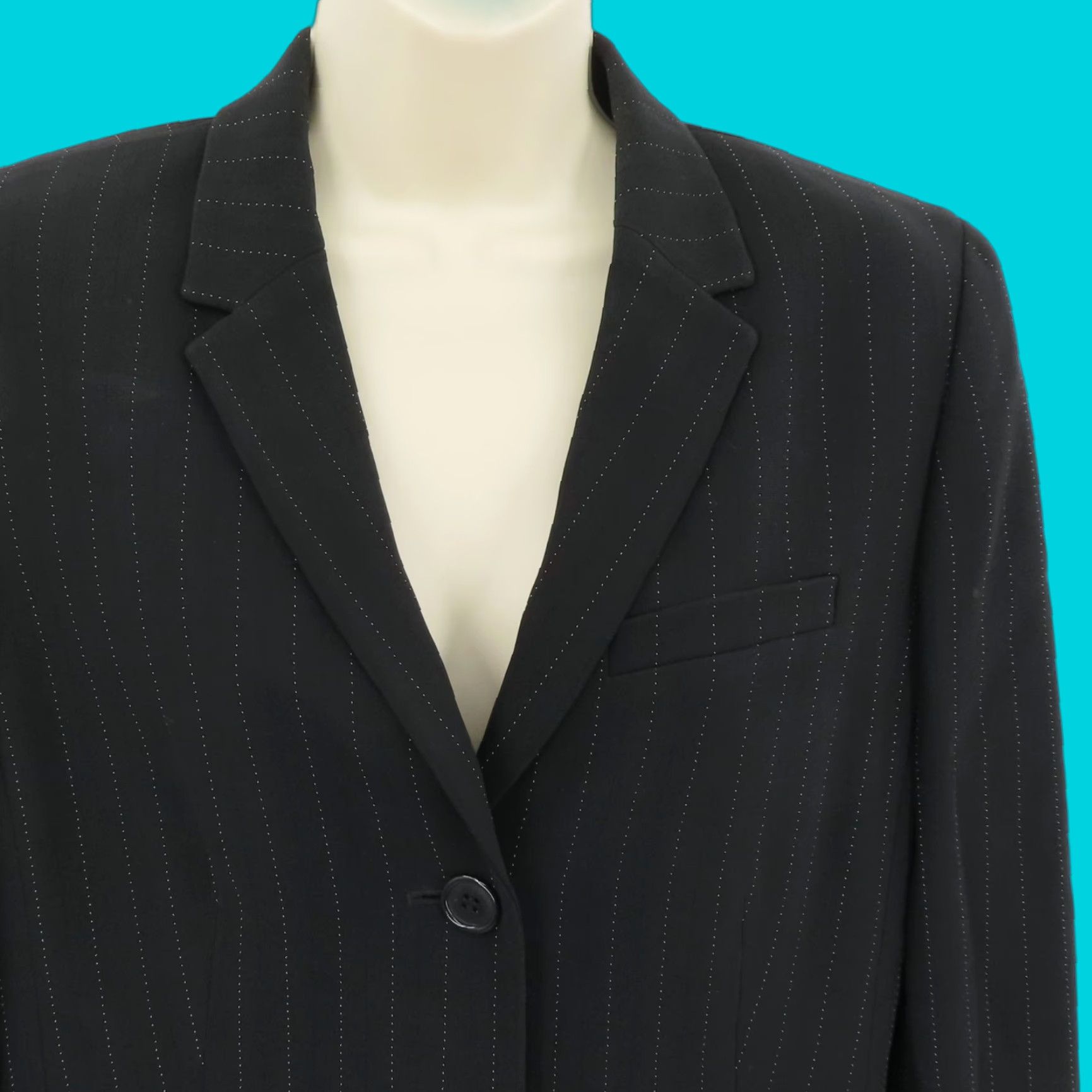 Ann Taylor Ann Taylor Women 10 Blazer Jacket Pinstripe Black White 2 Button Suit Jacket Blazer Womens Modern Style Classic Business Suit Jacket Size L / US 10 / IT 46 - 1 Thumbnail