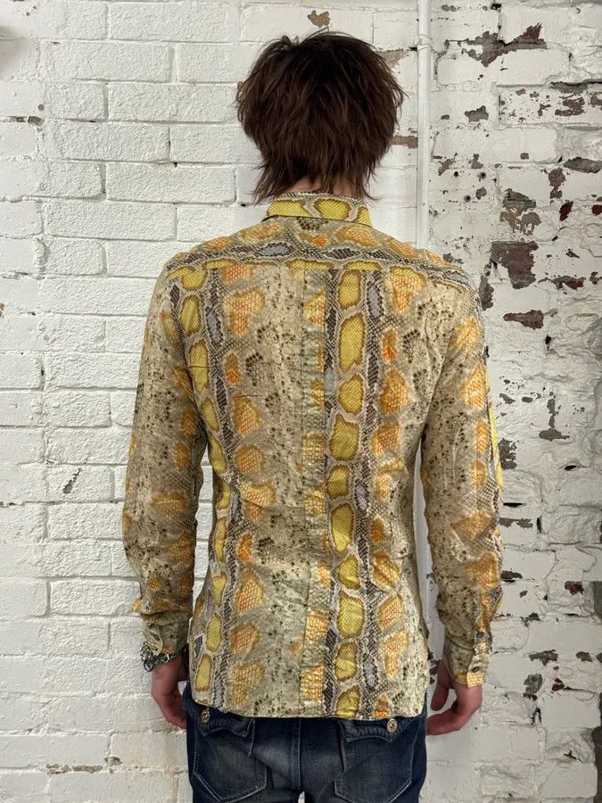 John Galliano SS2012 John Galliano Yellow Python Snake Print Silk Shirt Size US S / EU 44-46 / 1 - 3 Thumbnail