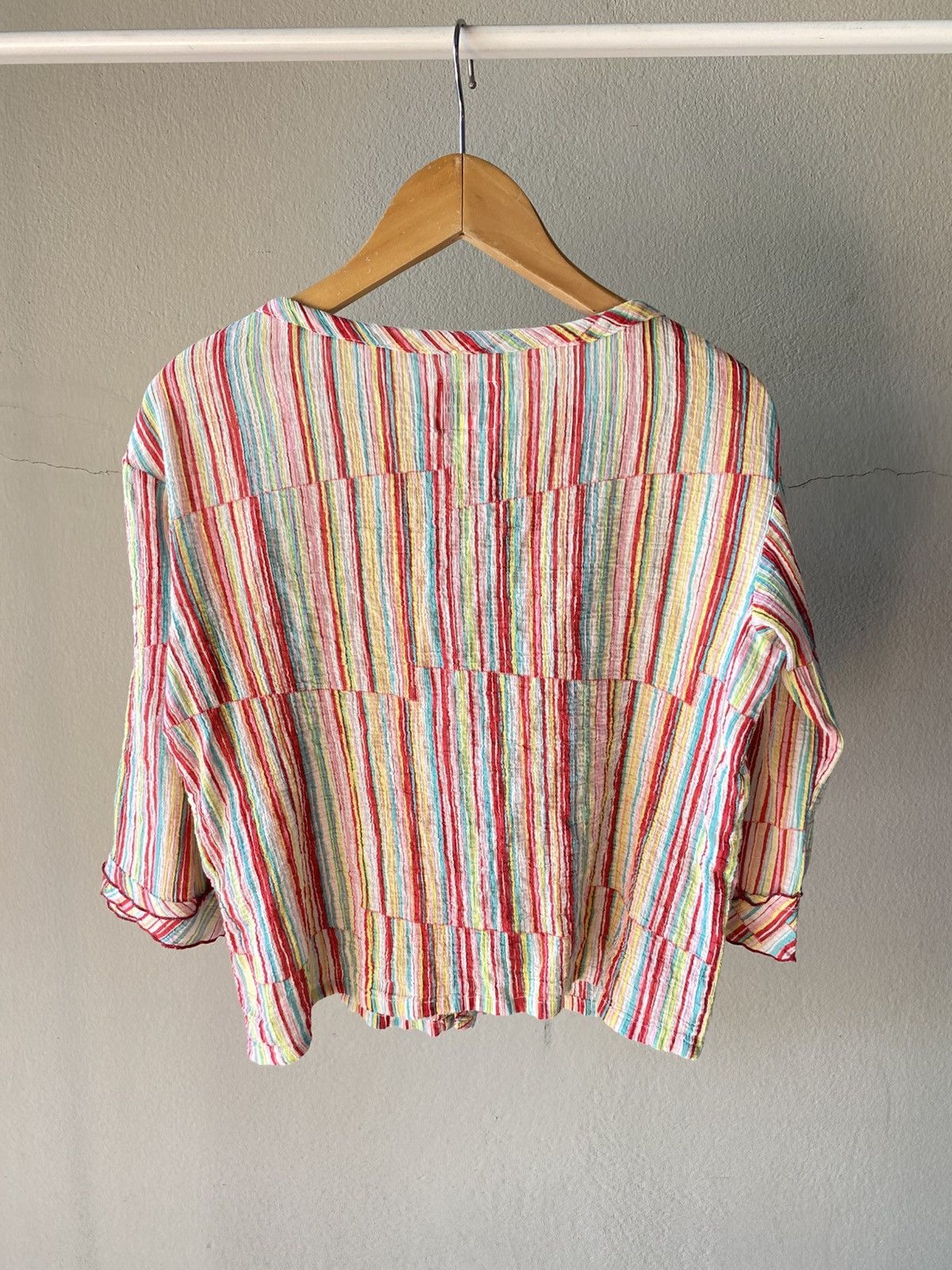 Designer × Japanese Brand DADDY OH DADDY Rainbow Striped Ruffle Blouse Size S / US 4 / IT 40 - 3 Thumbnail