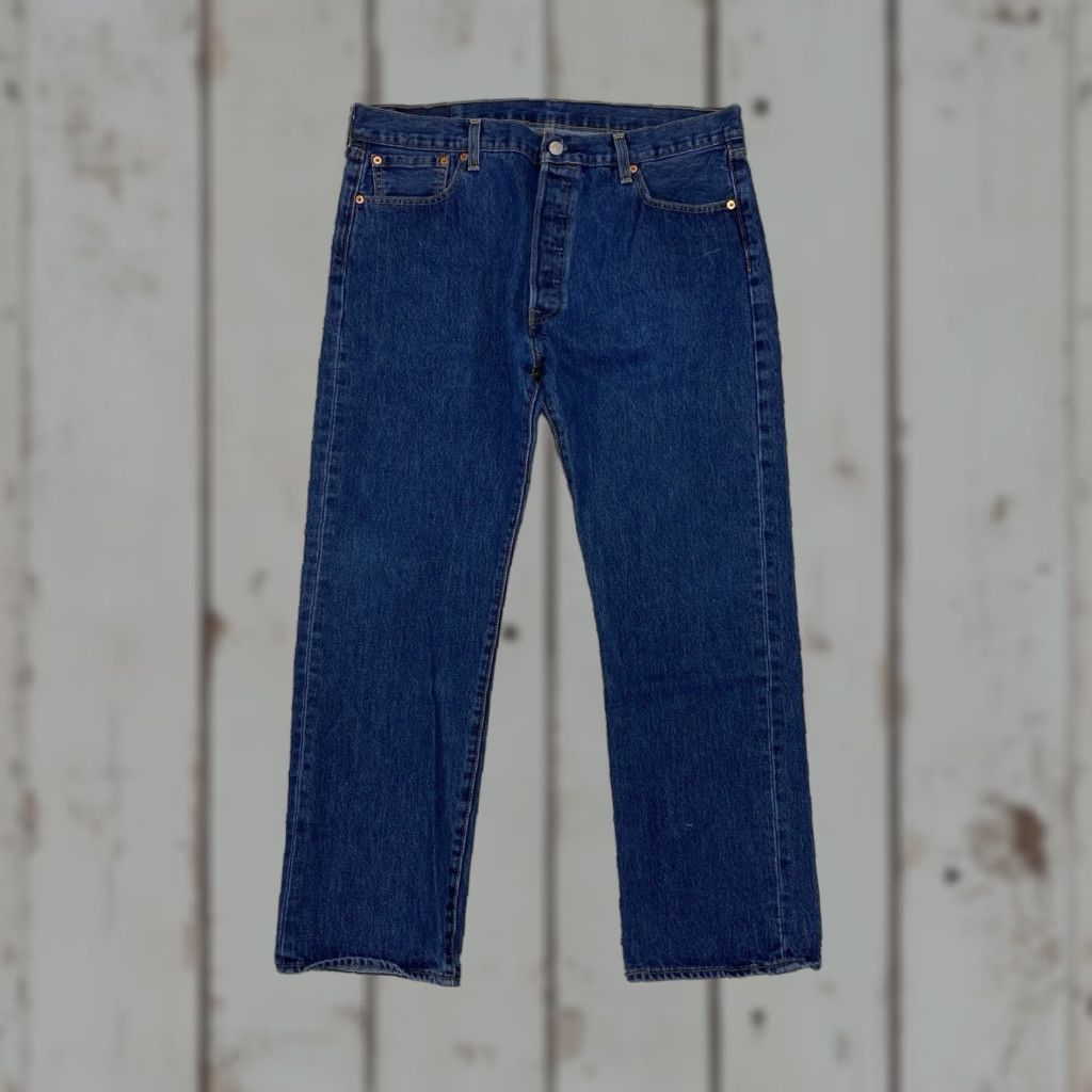 Levi's Levi's 501 XX Jeans Dark Wash Straight Button Fly Levi's 501 XX Mens 35x27.5 Regular Blue Jeans Straight Leg Modern Size US 35 - 1 Thumbnail