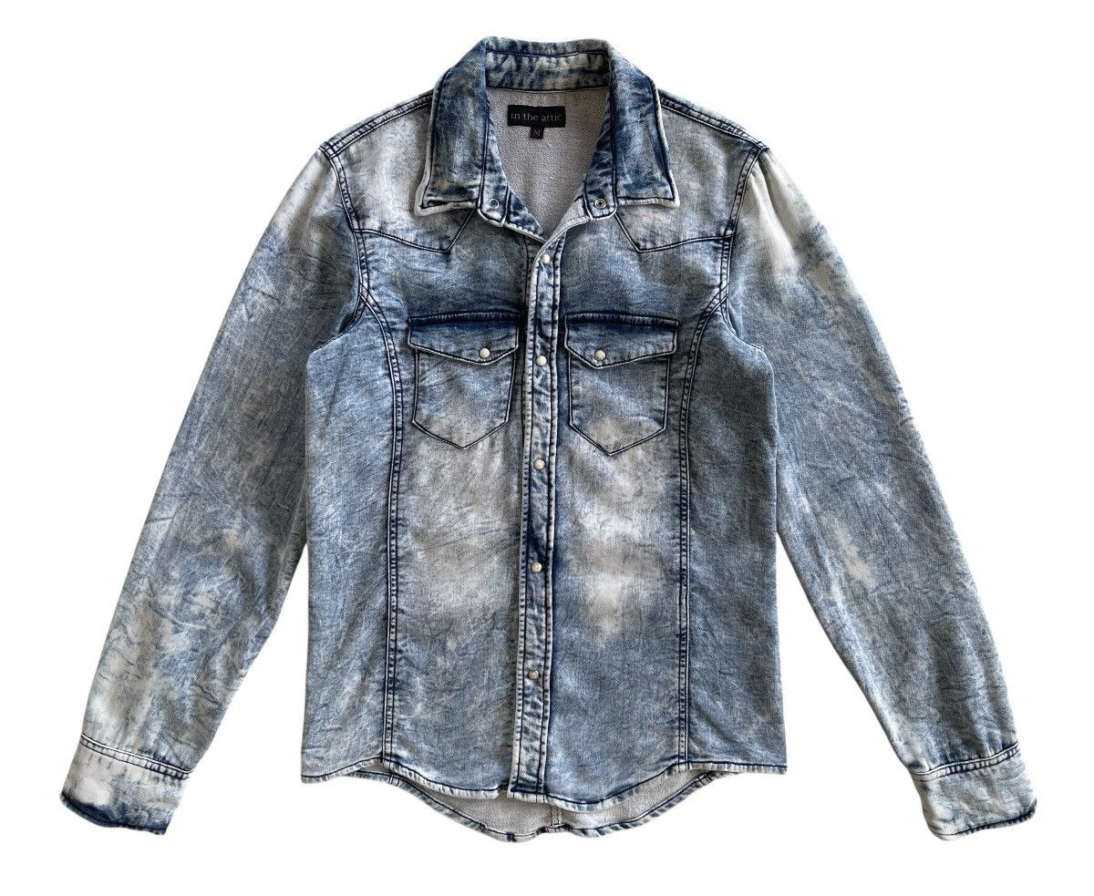 In The Attic Acid Washed Denim Western Shirt Size US S / EU 44-46 / 1 - 2 Thumbnail