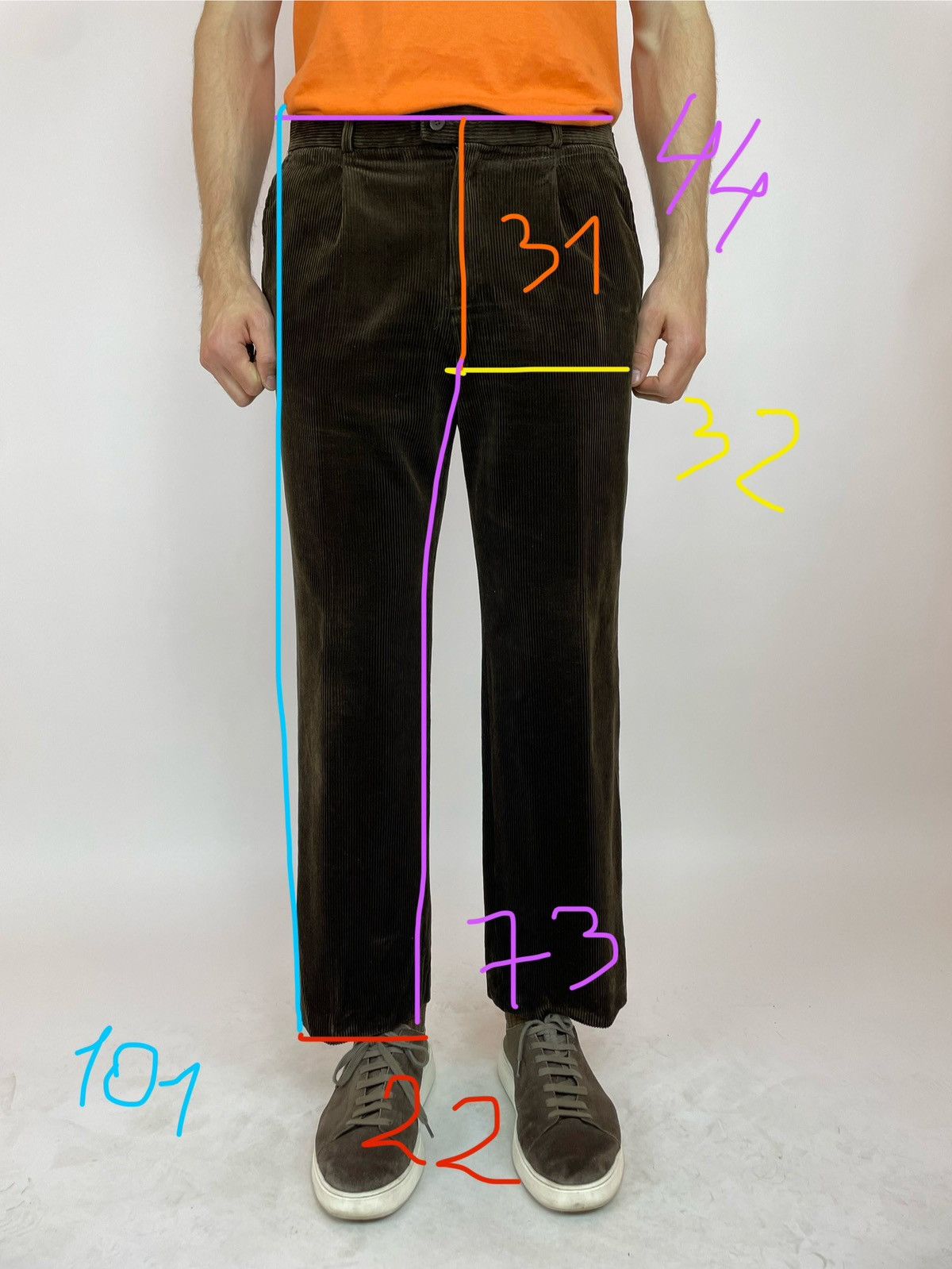Lacoste LACOSTE VINTAGE VELVET Brown Pleated TROUSERS PANTS size F44 Size US 34 / EU 50 - 18 Thumbnail