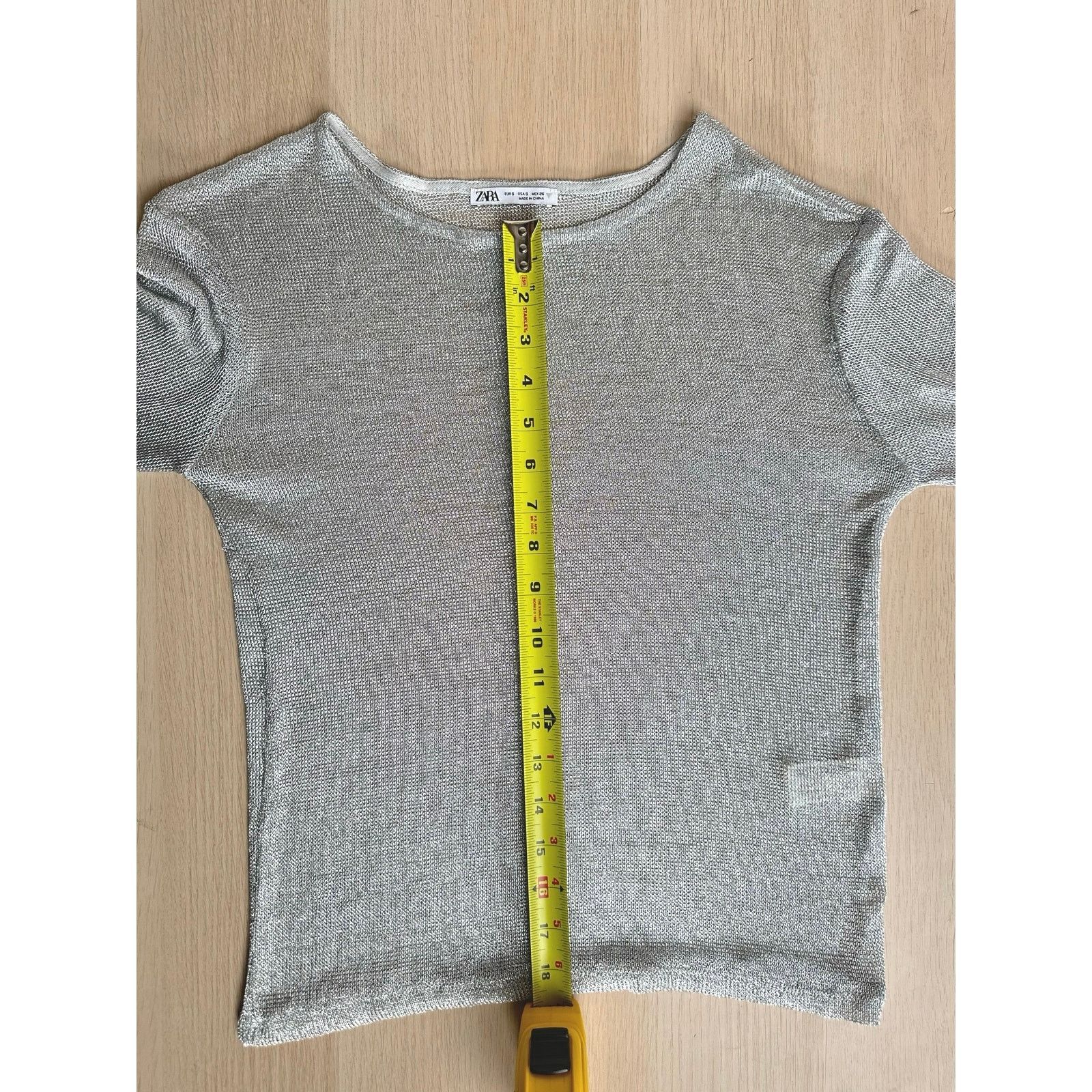 Zara Zara Gray Metallic Crewneck - Size S - Mint Size S / US 4 / IT 40 - 5 Thumbnail