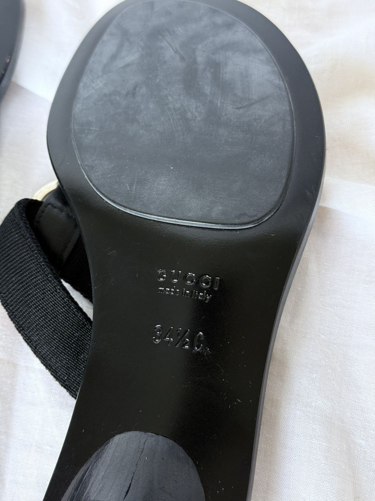 Gucci Gucci Black Interlocking GG Mules Flip Flops Kitten Heels Size US 4.5 / IT 34.5 - 12 Thumbnail
