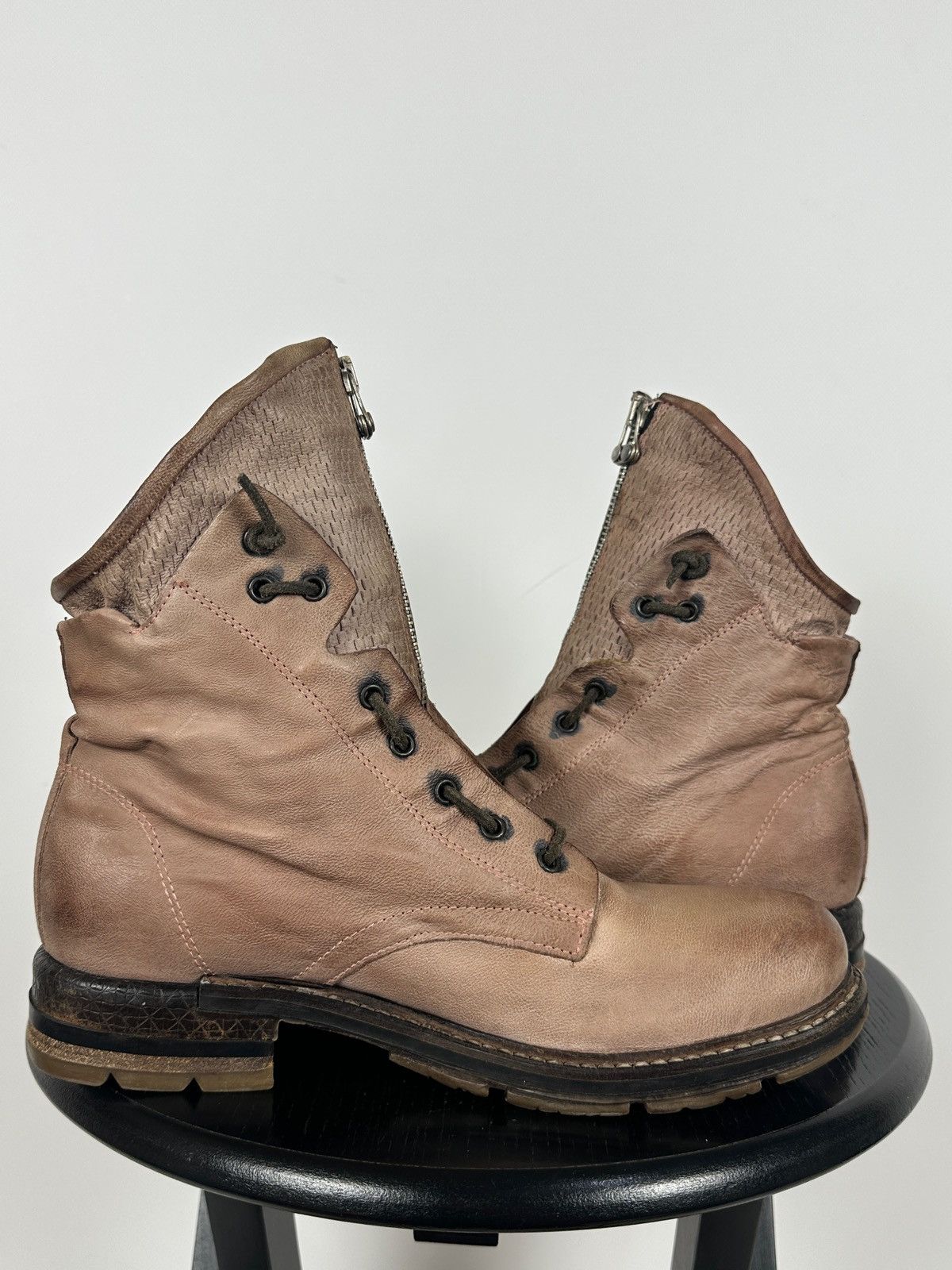 A.S.98 A.S.98. Airstep Leather Front Zip Biker Combat Ankle Boots Size US 10 / IT 40 - 9 Thumbnail