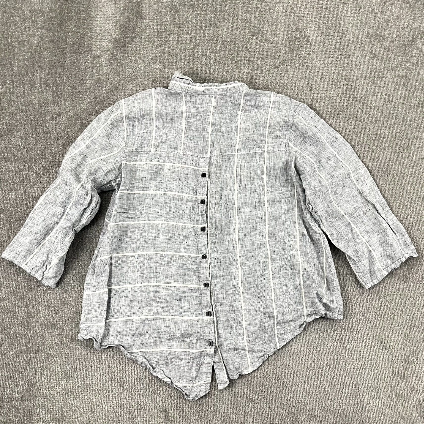Habitat VINTAGE Habitat Clothes To Live Shirt Womens Medium Blue Gray Linen Blouse Minimalist Size M / US 6-8 / IT 42-44 - 2 Thumbnail