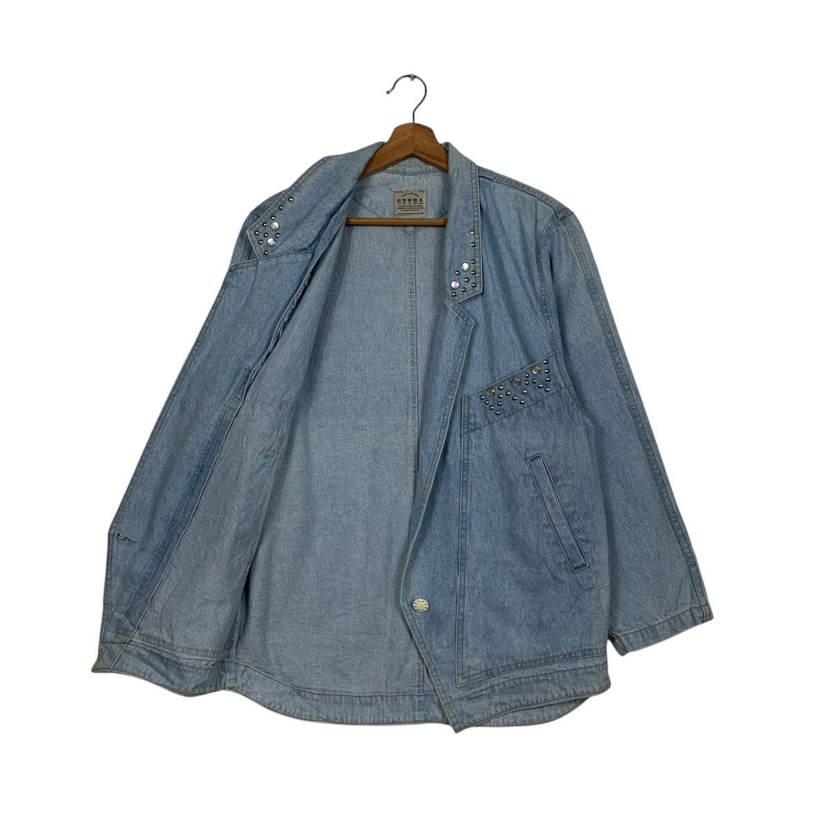 Vintage Vintage 90’s CETRA Blue Wash Jeans Jacket #2647-C118 Size L / US 10 / IT 46 - 9 Thumbnail