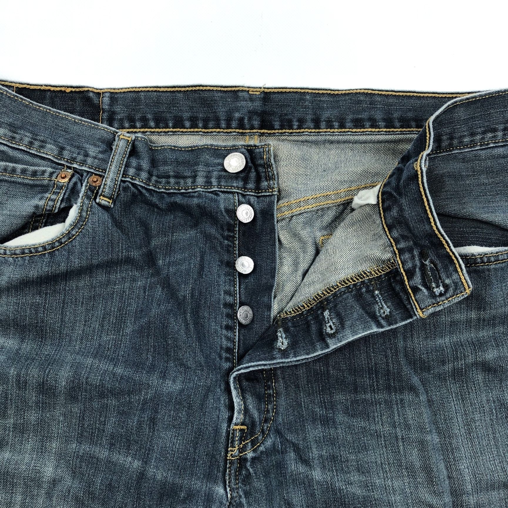 Levi's Levi's 501 Men's 34x30 Blue Straight Leg Button Fly Denim Jeans Size US 34 / EU 50 - 6 Thumbnail