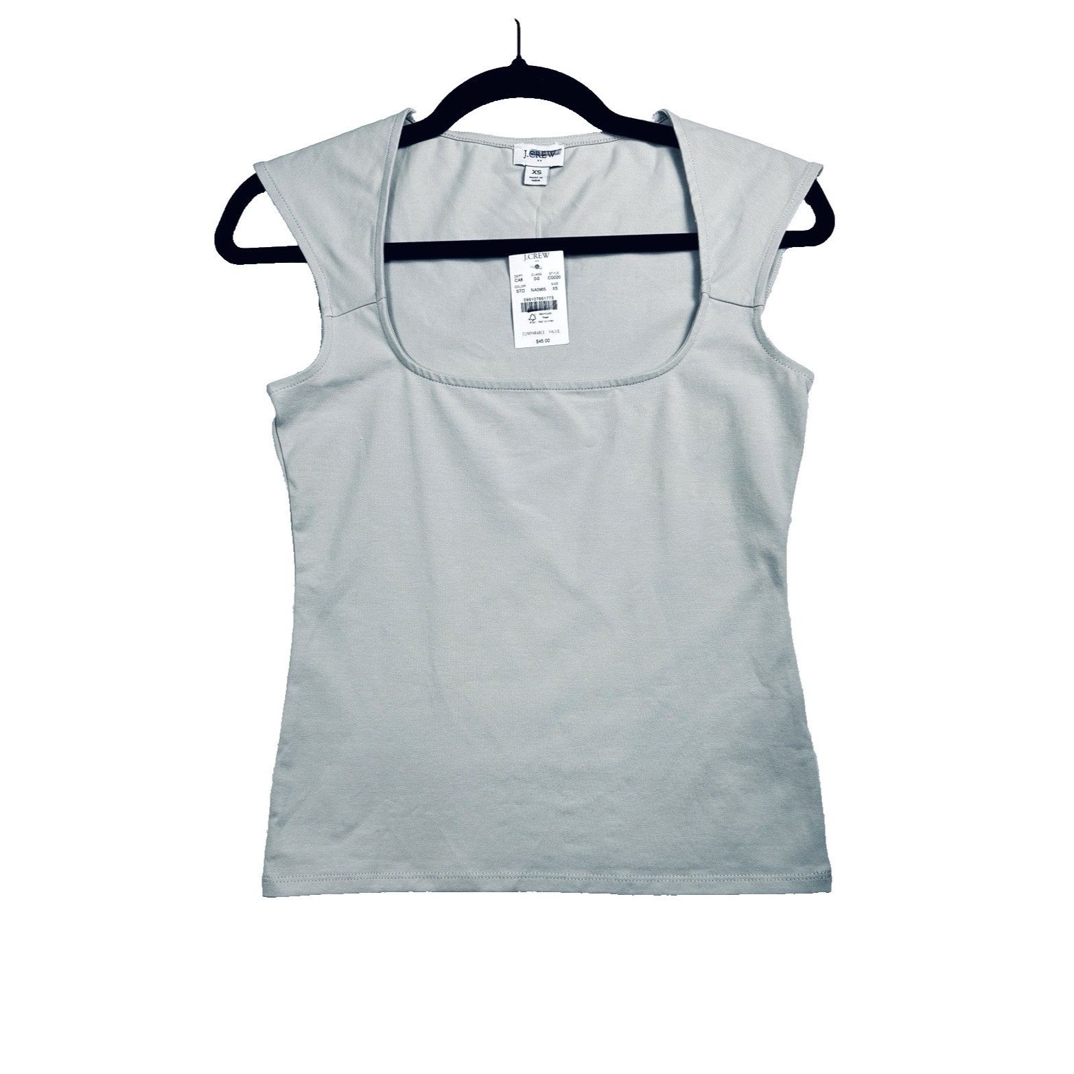 J.Crew J.CREW Womens Cap-Sleeve Stretch Squareneck tank top Beige X Size XS / US 0-2 / IT 36-38 - 3 Thumbnail