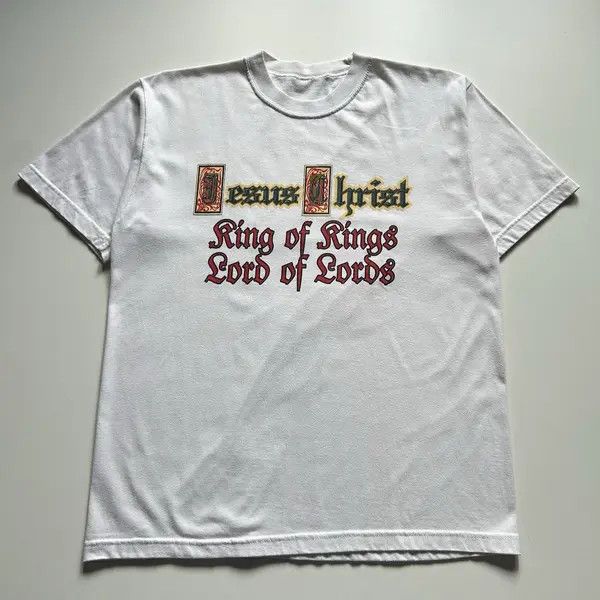 Vintage Vintage 90s Jesus Christ T Shirt Medium King Lord Art Rare Size US M / EU 48-50 / 2 - 1 Thumbnail