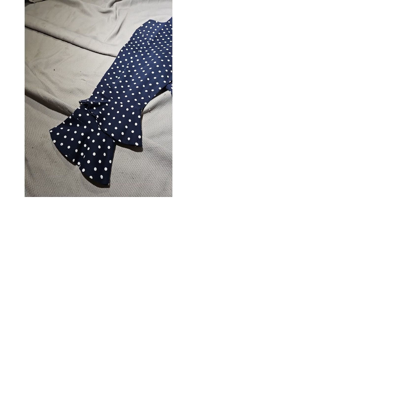 Ralph Lauren Lauren Ralph Lauren Shirt Womens Large Blue Polka Dots Bell Sleeve Ruffle Preppy Size L / US 10 / IT 46 - 9 Thumbnail