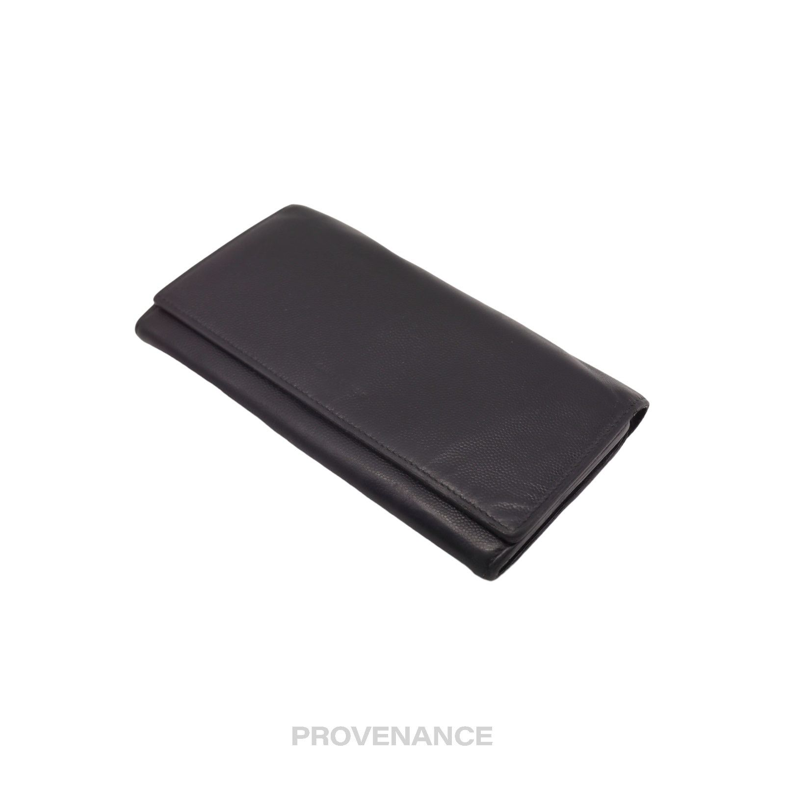 Saint Laurent Paris 🔴 Saint Laurent Paris SLP Long Pebbled Wallet - Black Size ONE SIZE - 5 Thumbnail