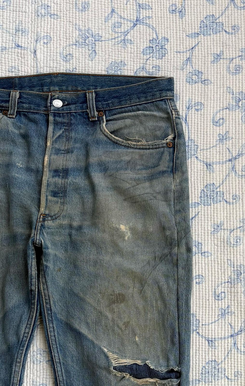 Levi's × Levi's Vintage Clothing Vintage Levi's 501 Distressed Denim Pant Made in USA Size US 34 / EU 50 - 6 Thumbnail