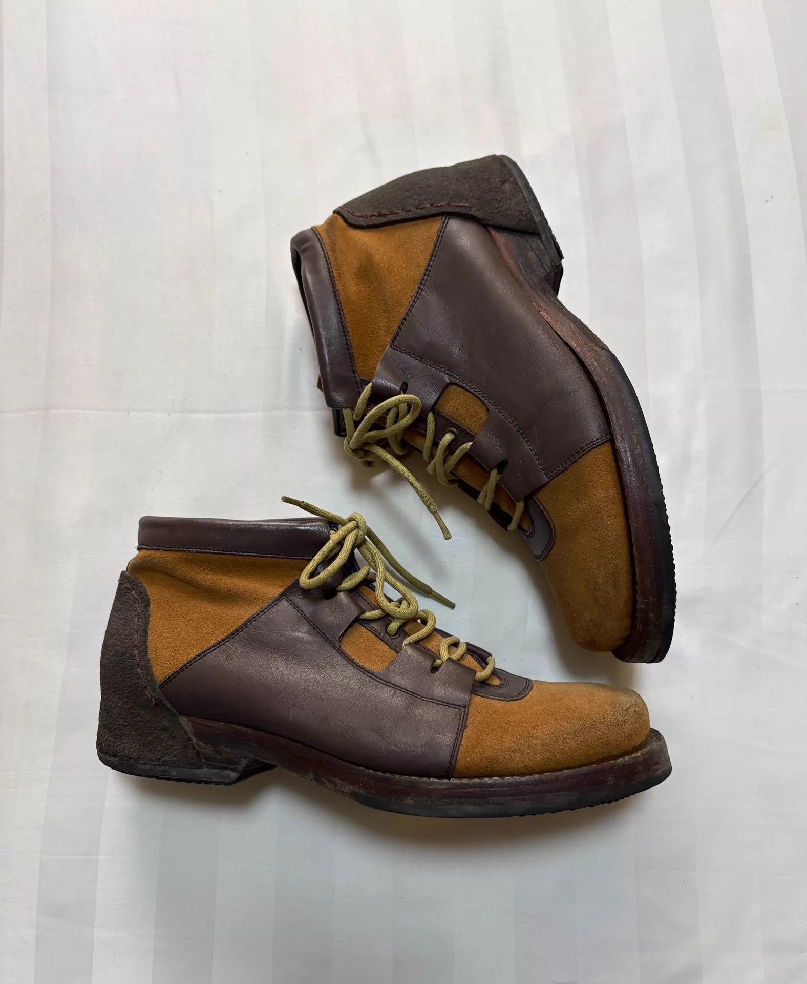 Other Vintage Jpn whoop'EE paneled suede engineer boots 24.5 worn Size US 6.5 / EU 39-40 - 3 Thumbnail