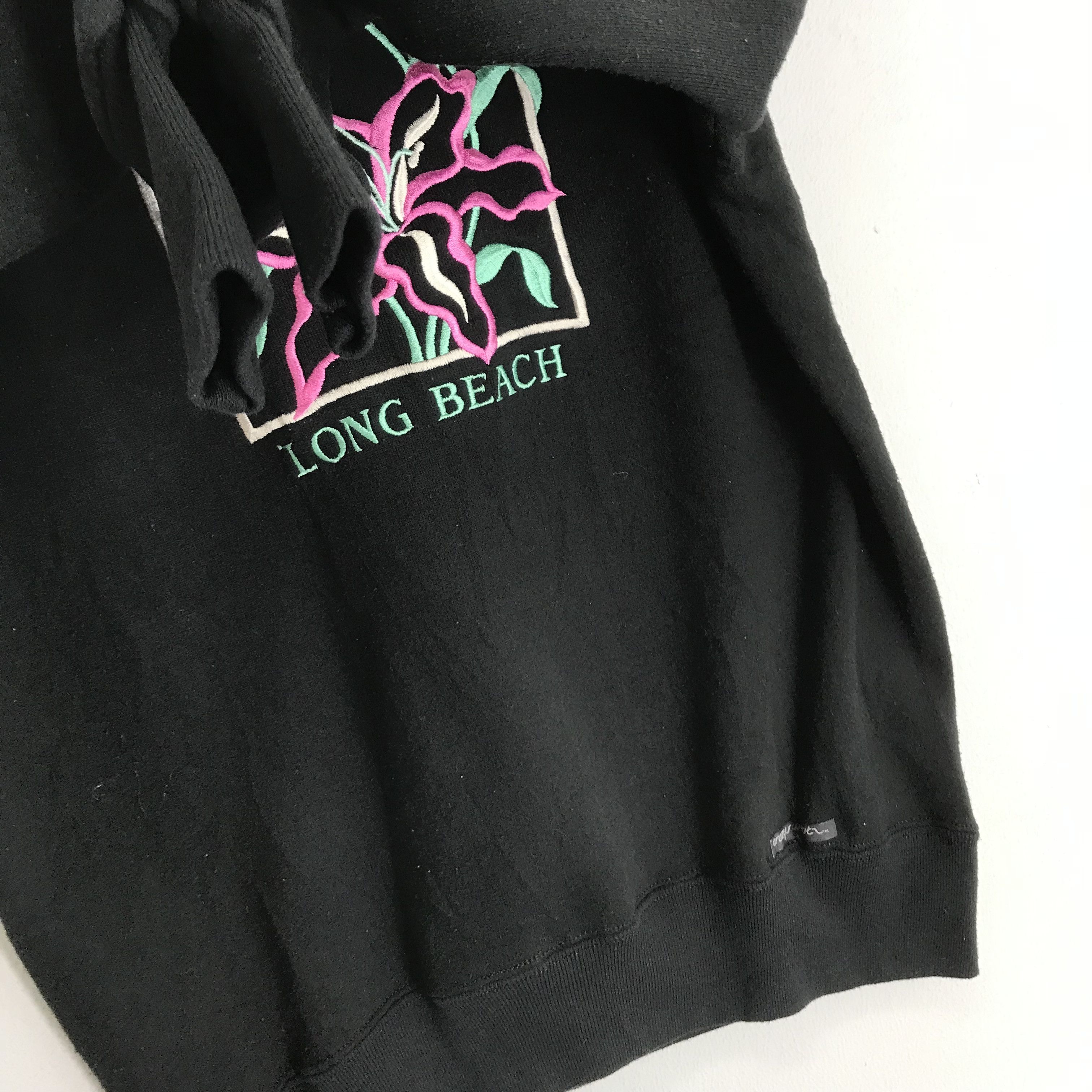 Vintage intage 90s Crazy Shirts Long Beach Sweatshirt - 309 Size US M / EU 48-50 / 2 - 5 Thumbnail