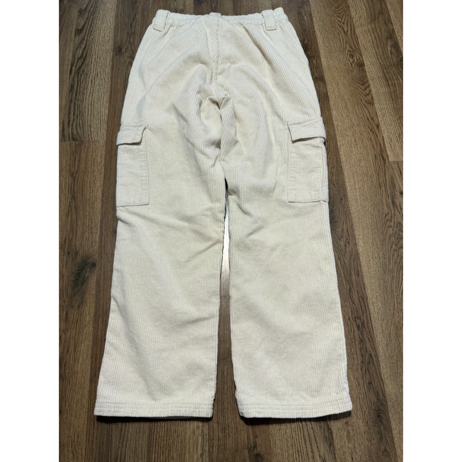 Pacsun Pacsun Pants Women's Size Small White Corduroy Straight Cargo Pants Regular Cotton Pockets Pattern Solid Size 28" / US 6 / IT 42 - 2 Thumbnail