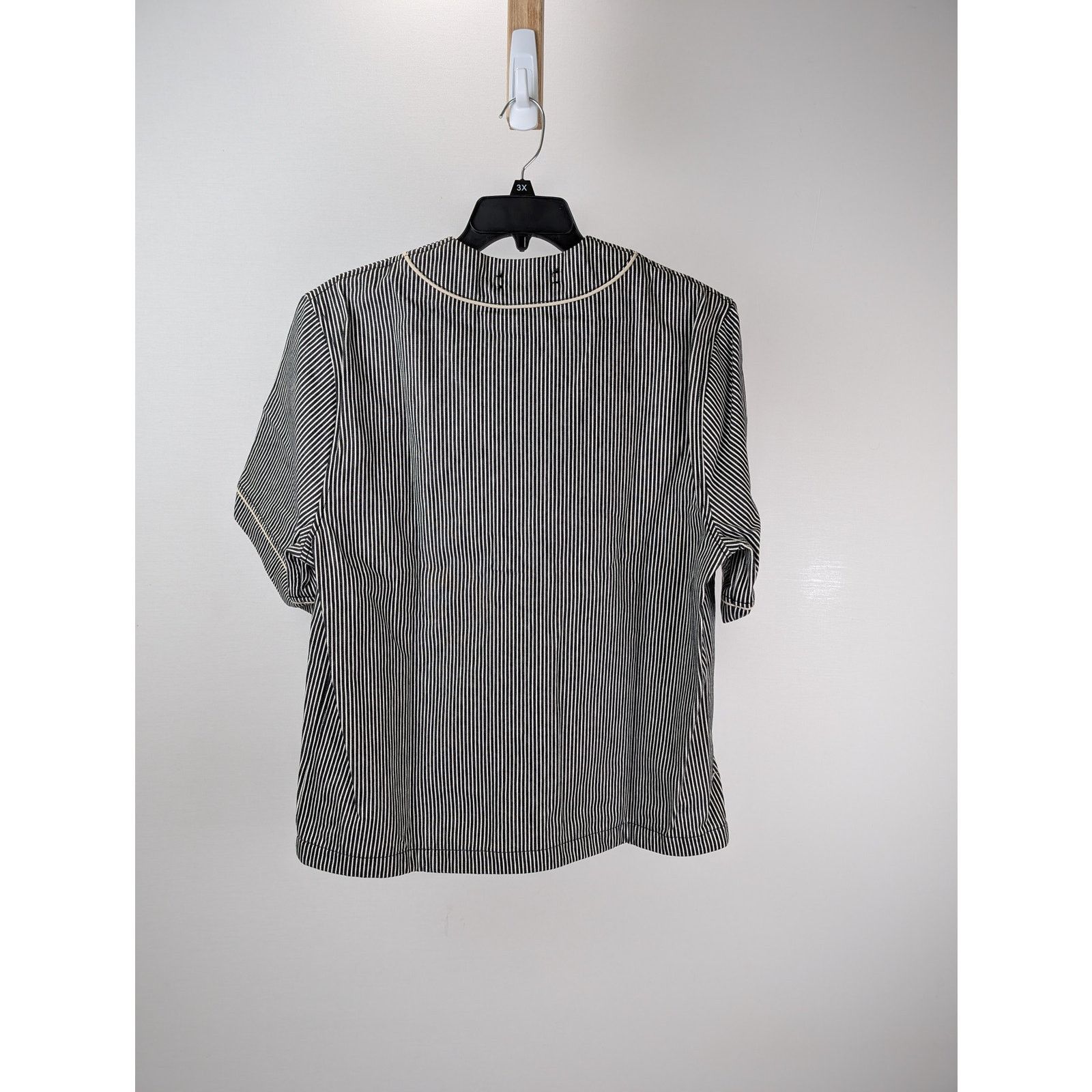 Amiri o1rshd1 Striped Denim Logo Shirt in Black/White Size US M / EU 48-50 / 2 - 8 Thumbnail
