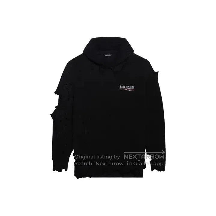 Balenciaga Balenciaga FW21 Black Logo Distressed Hoodie. Size US XS / EU 42 / 0 - 1 Thumbnail