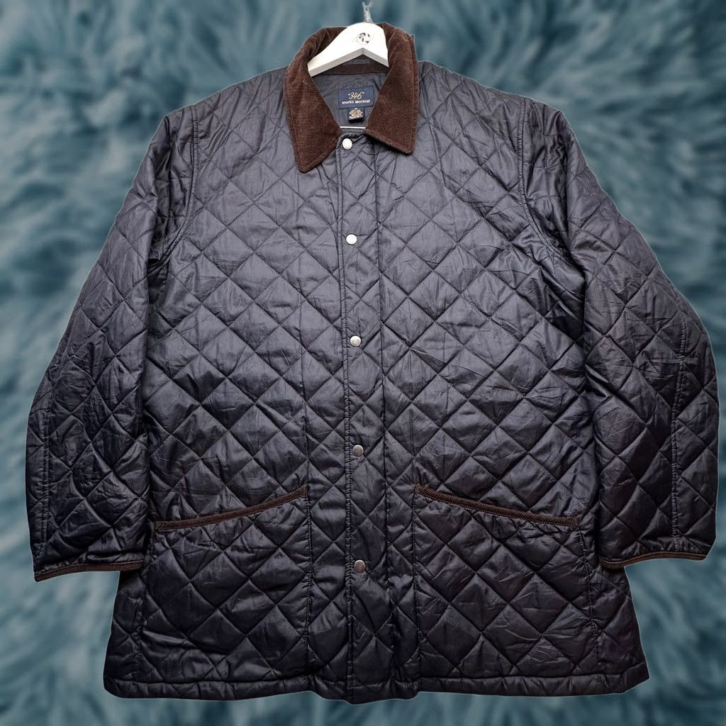 Brooks Brothers Brooks Brothers Diamond Quilted Walking Coat Mens XL Navy Blue Corduroy Zip Full Zip Overcoat Coat Mens XL Navy Blue Size US XL / EU 56 / 4 - 1 Thumbnail
